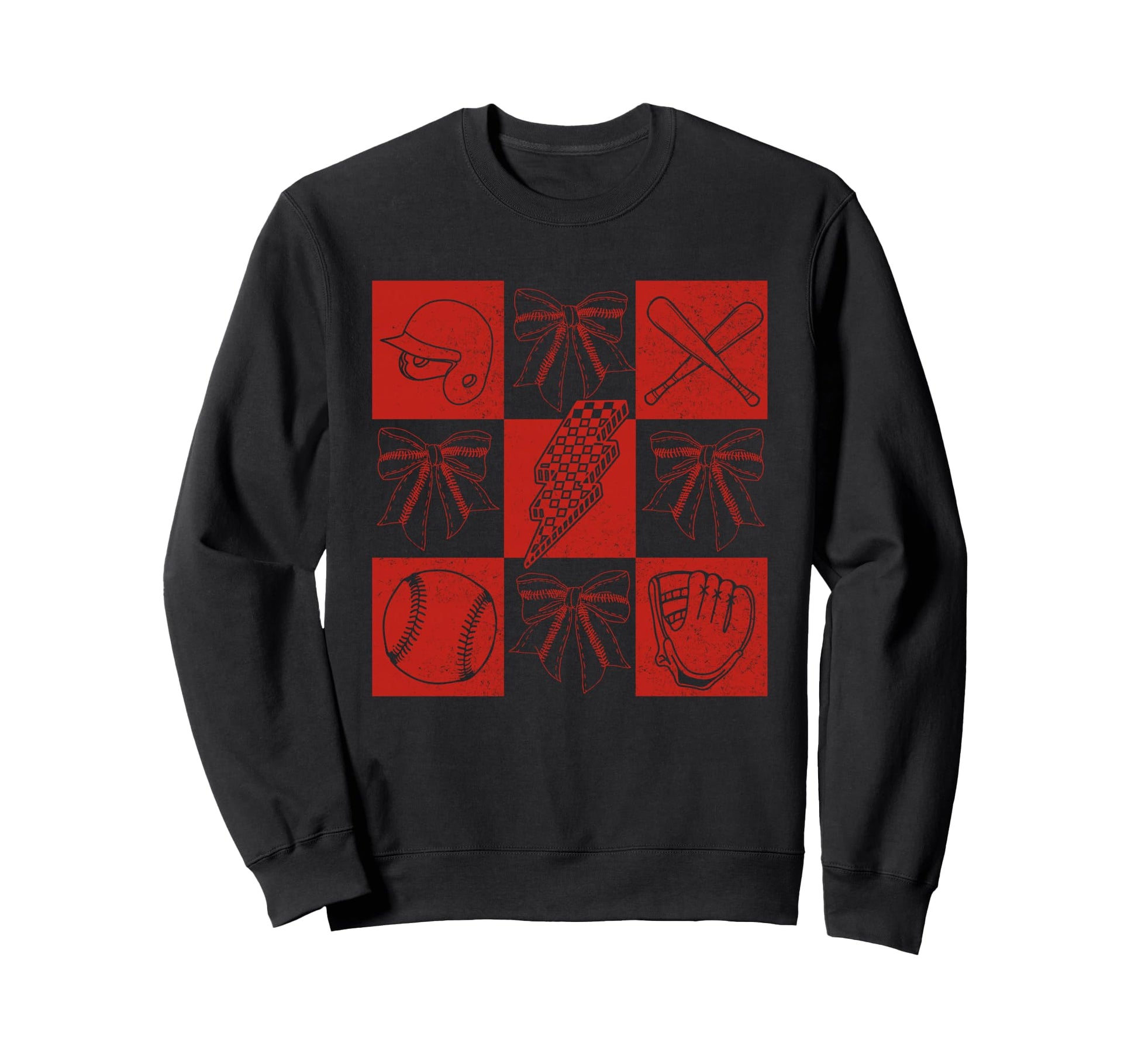 Baseball Mama Coquette Checkered Sweatshirt - Streetwear Style Unisex - T-Shirt, Sweatshirt, Hoodie