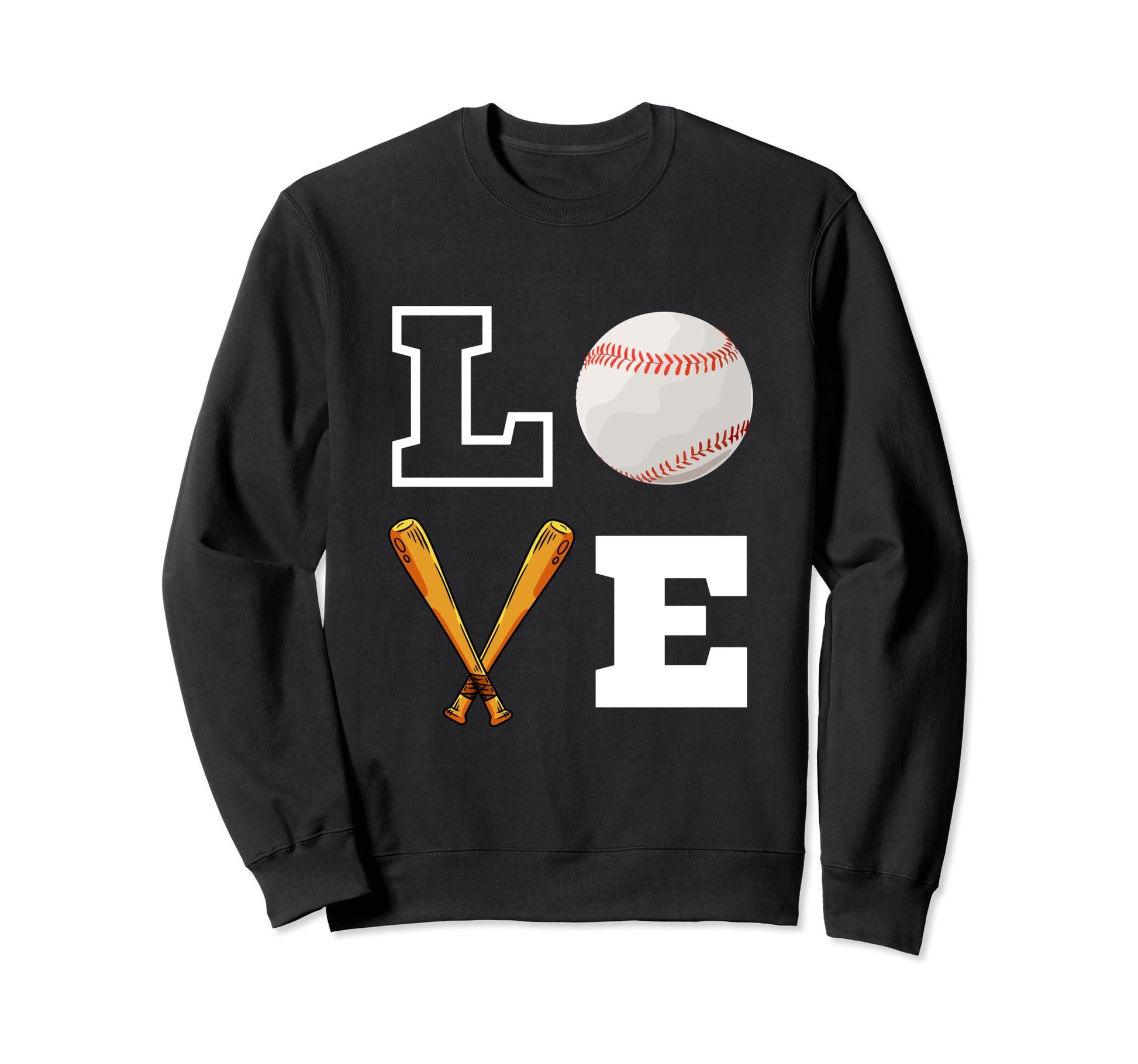 Love Heart Baseball Valentines Sweatshirt - Custom Art Print for Adults - T-Shirt, Sweatshirt, Hoodie