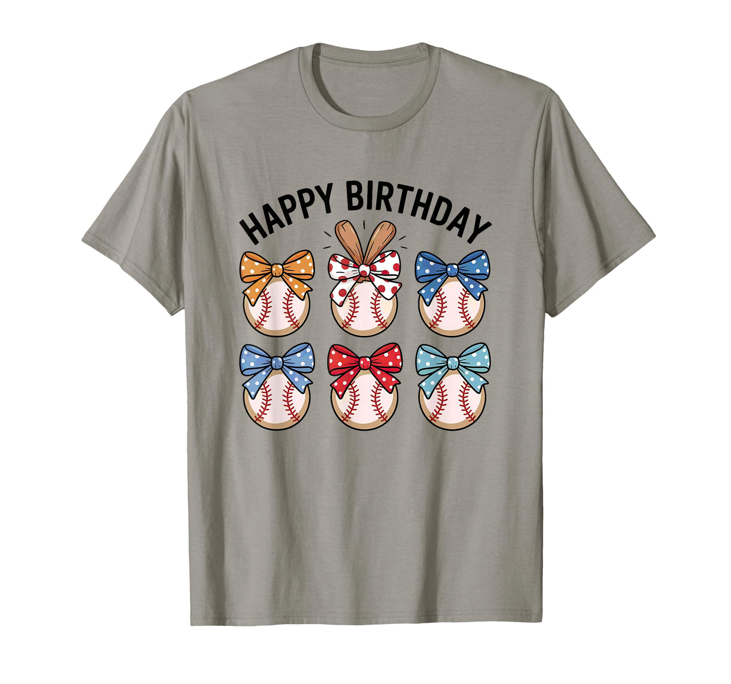 Happy Birthday Baseball Bow Tie T-Shirt - Graphic Print for Adults - T-Shirt, Sweatshirt, Hoodie
