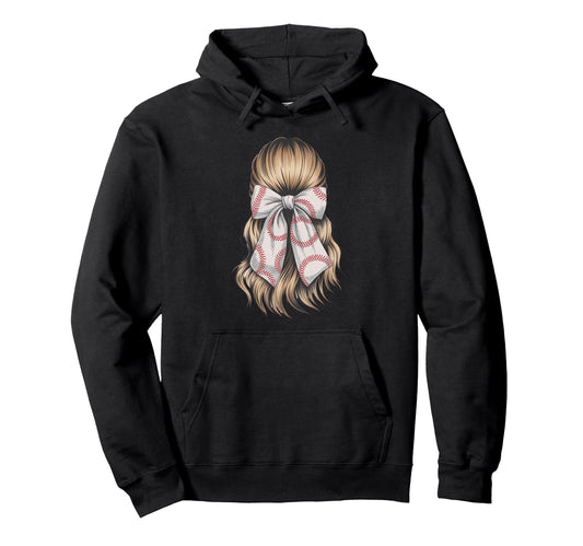 Baseball Coquette Bow Baseball Player Hoodie - Streetwear Style Men Women - T-Shirt, Sweatshirt, Hoodie