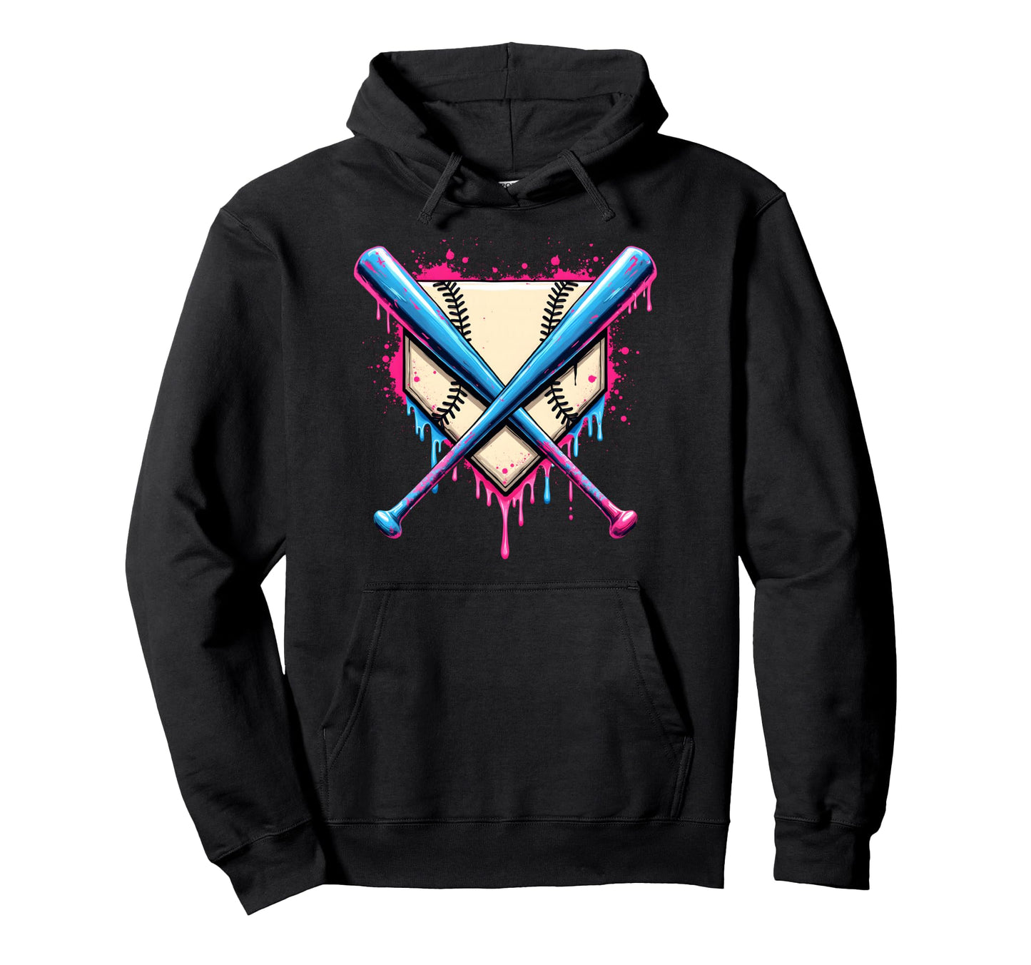 Baseball Home Plate Drip Sprinkles Drip Hoodie - Graphic Print Men Women - T-Shirt, Sweatshirt, Hoodie