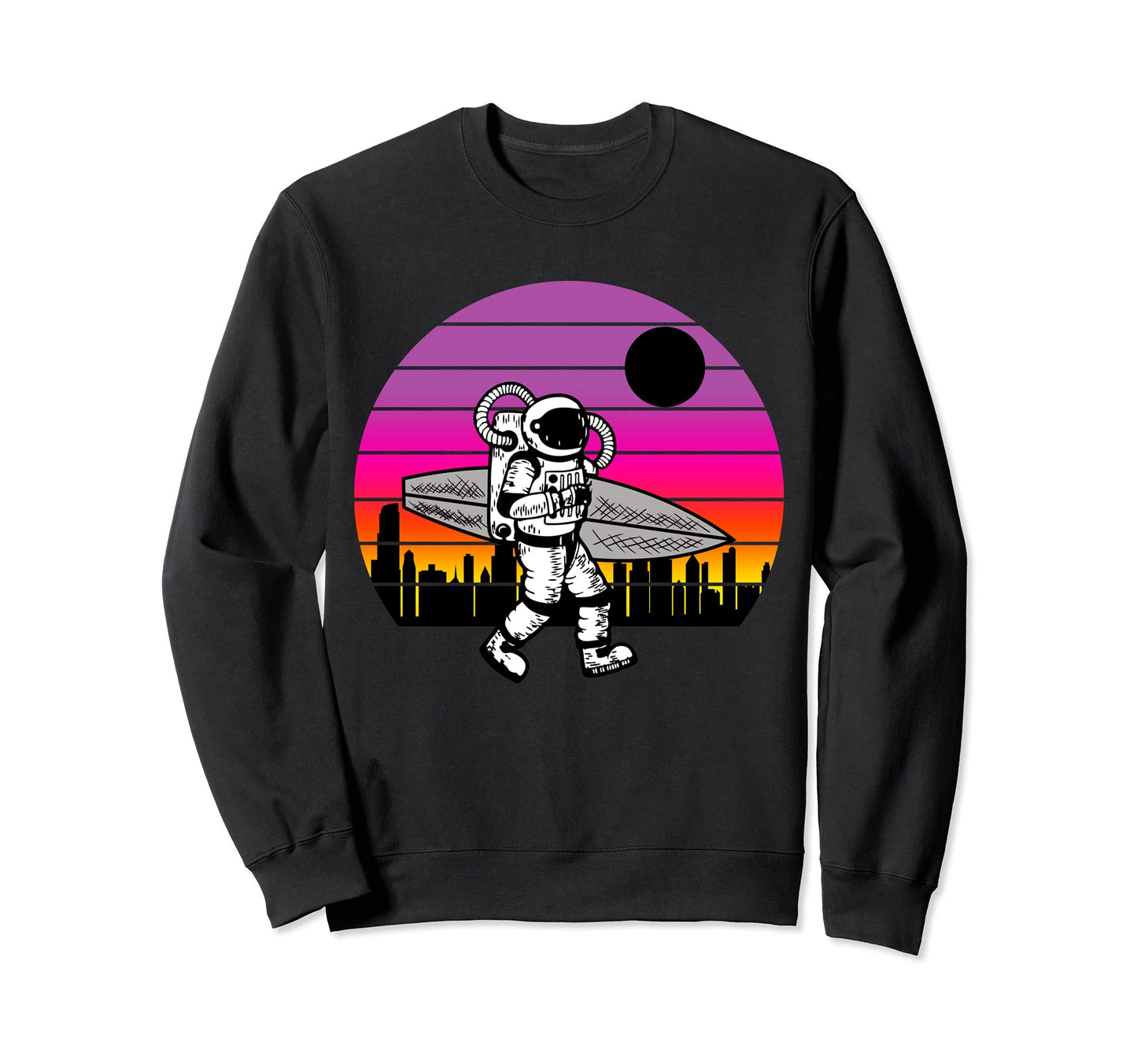 Vaporwave Aesthetic Space Sweatshirt - Fun Novelty Design Men Women - T-Shirt, Sweatshirt, Hoodie
