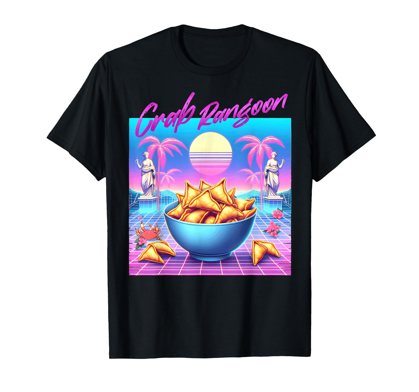 Vaporwave Crab Rangoon Goons Meme T-Shirt - Custom Art Print for Adults - T-Shirt, Sweatshirt, Hoodie