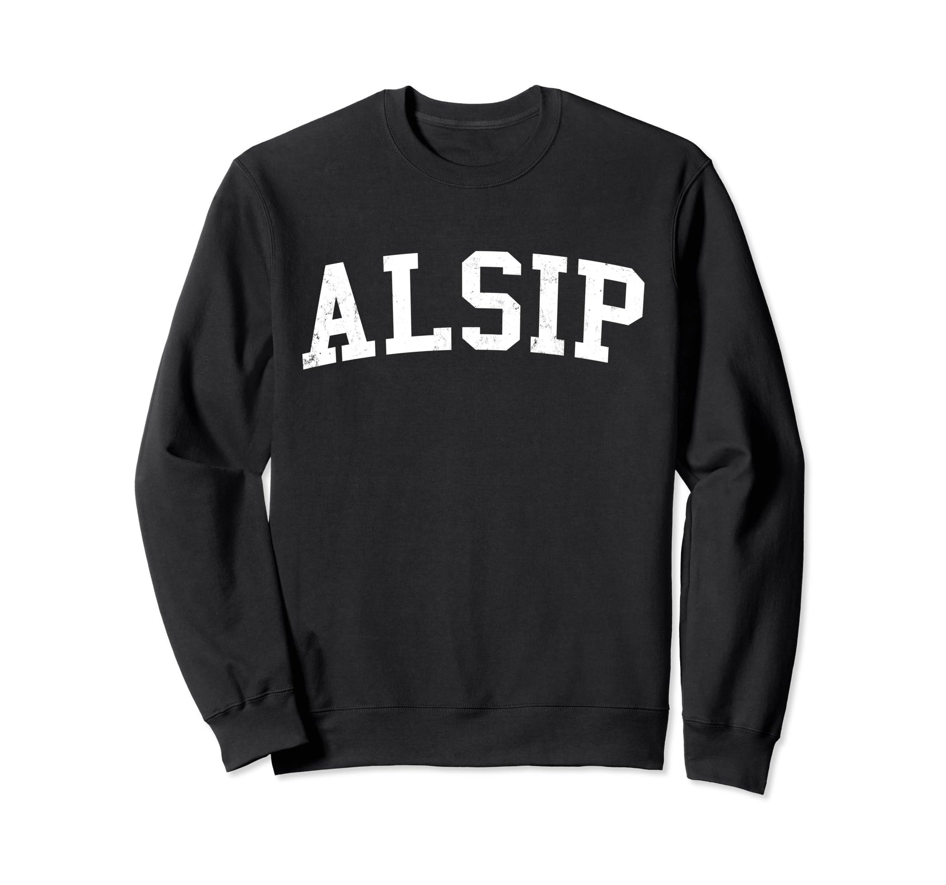 Alsip Il Distressed White Varsity Sweatshirt - Novelty Apparel Unisex - T-Shirt, Sweatshirt, Hoodie