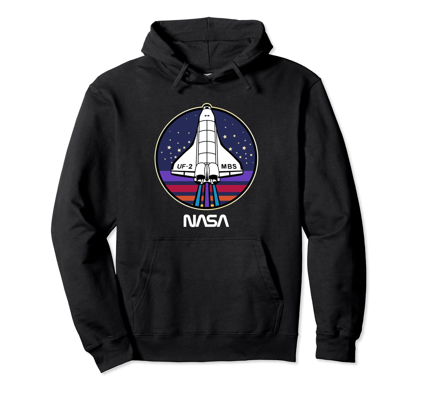 Nasa Space Shuttle Rainbow Stripe Uf Hoodie - Aesthetic Graphic for Adults - T-Shirt, Sweatshirt, Hoodie