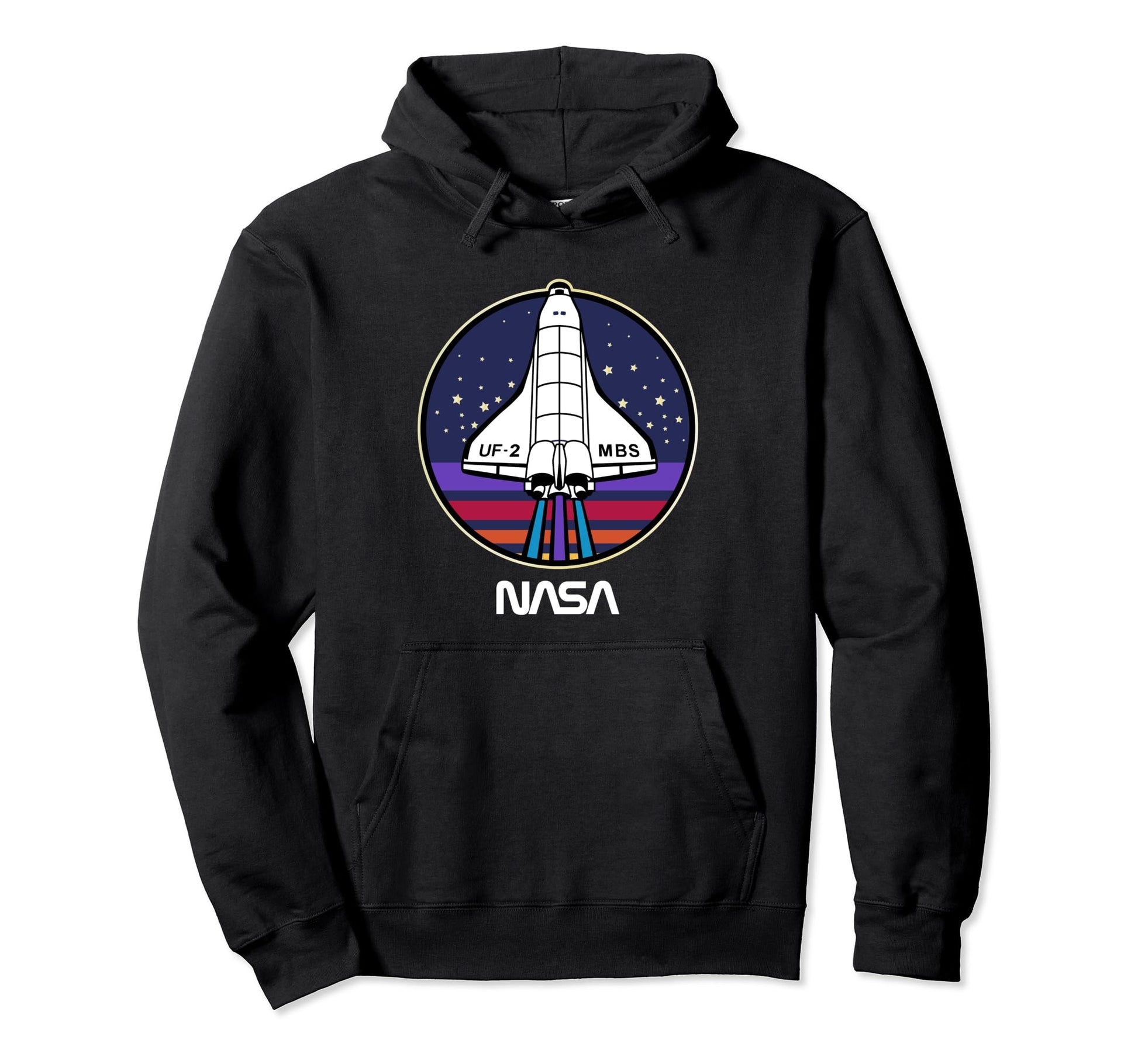 Nasa Space Shuttle Rainbow Stripe Uf Hoodie - Aesthetic Graphic for Adults - T-Shirt, Sweatshirt, Hoodie
