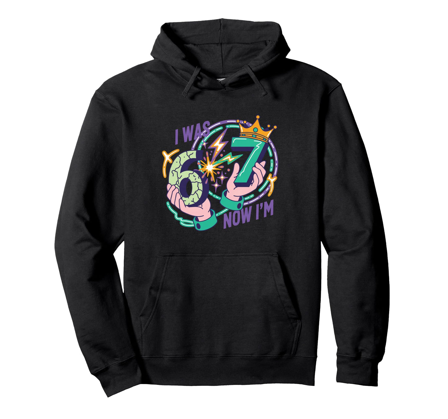 I Was 6 Now Im 7 7Th Birthday 6 7 Birthday Hoodie - Trendy Graphic Unisex - T-Shirt, Sweatshirt, Hoodie