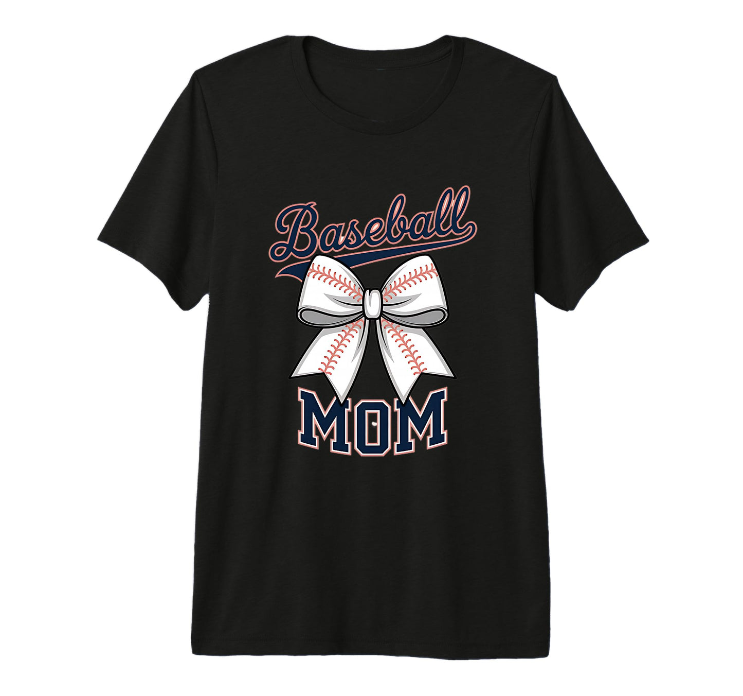 Baseball Mom Coquette Bow Tri Blend T-Shirt - Aesthetic Graphic for Adults - T-Shirt, Sweatshirt, Hoodie