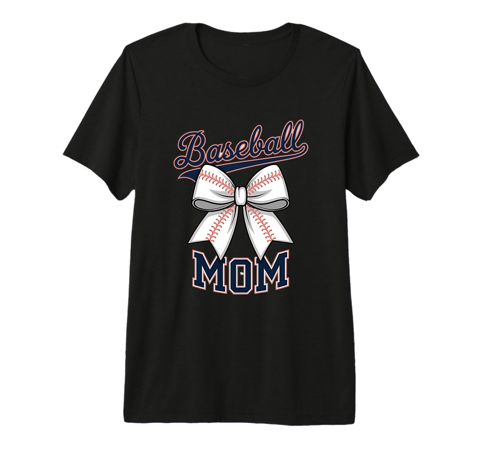 Baseball Mom Coquette Bow Tri Blend T-Shirt - Aesthetic Graphic for Adults - T-Shirt, Sweatshirt, Hoodie