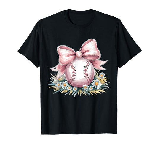 Baseball Coquette Bow Baseball Player T-Shirt - Aesthetic Graphic Unisex - T-Shirt, Sweatshirt, Hoodie