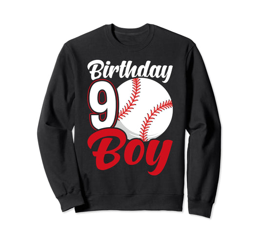 9 Years Old Baseball Themed 9Th Sweatshirt - Unique Graphic Unisex - T-Shirt, Sweatshirt, Hoodie