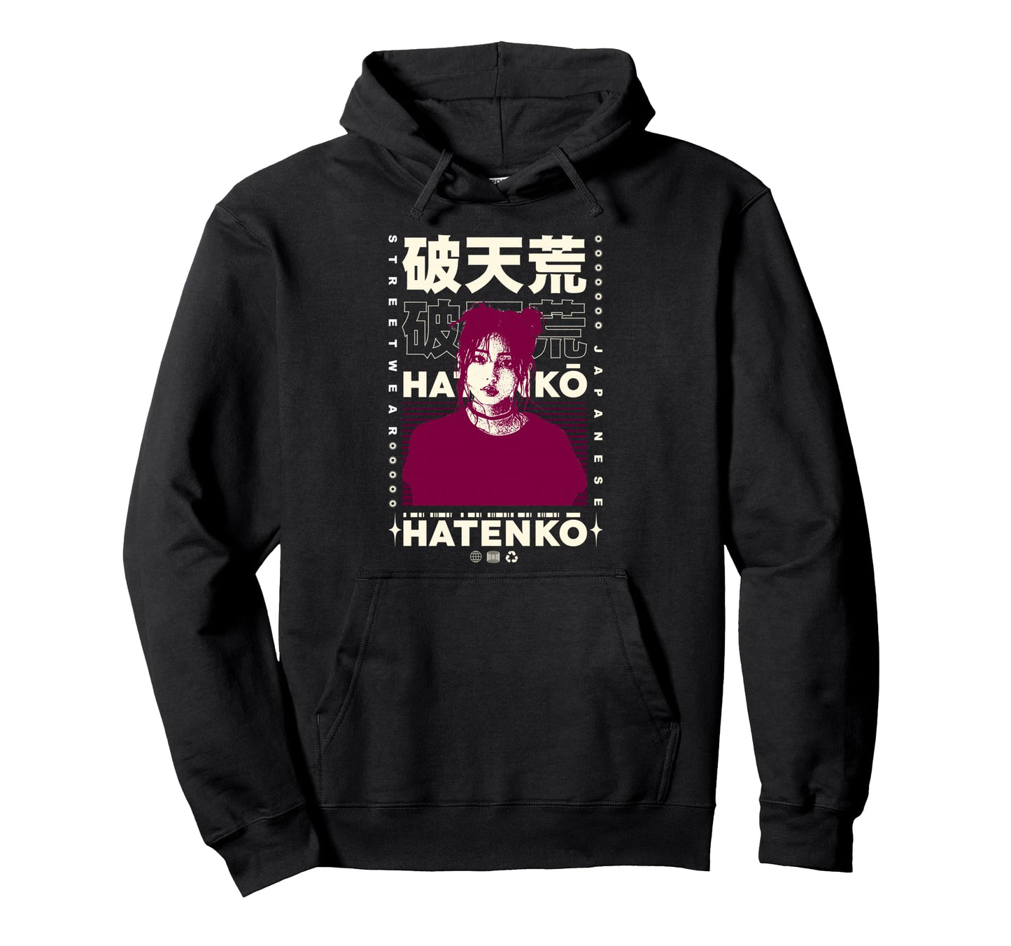 Y2K Japanese Bold Urban Graffiti Hoodie - Casual Everyday Wear for Adults - T-Shirt, Sweatshirt, Hoodie