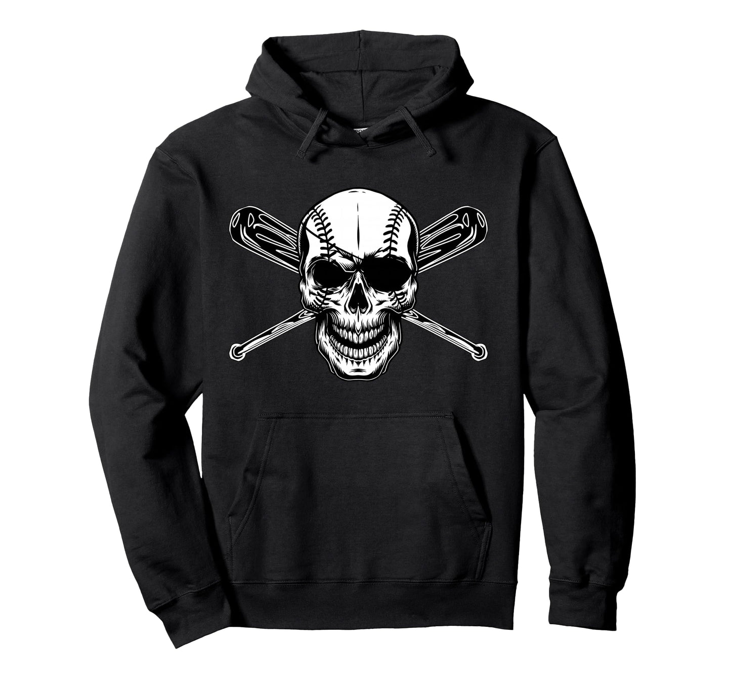 Baseball Pirate Seamed Skull Eye Hoodie - Casual Everyday Wear Men Women - T-Shirt, Sweatshirt, Hoodie
