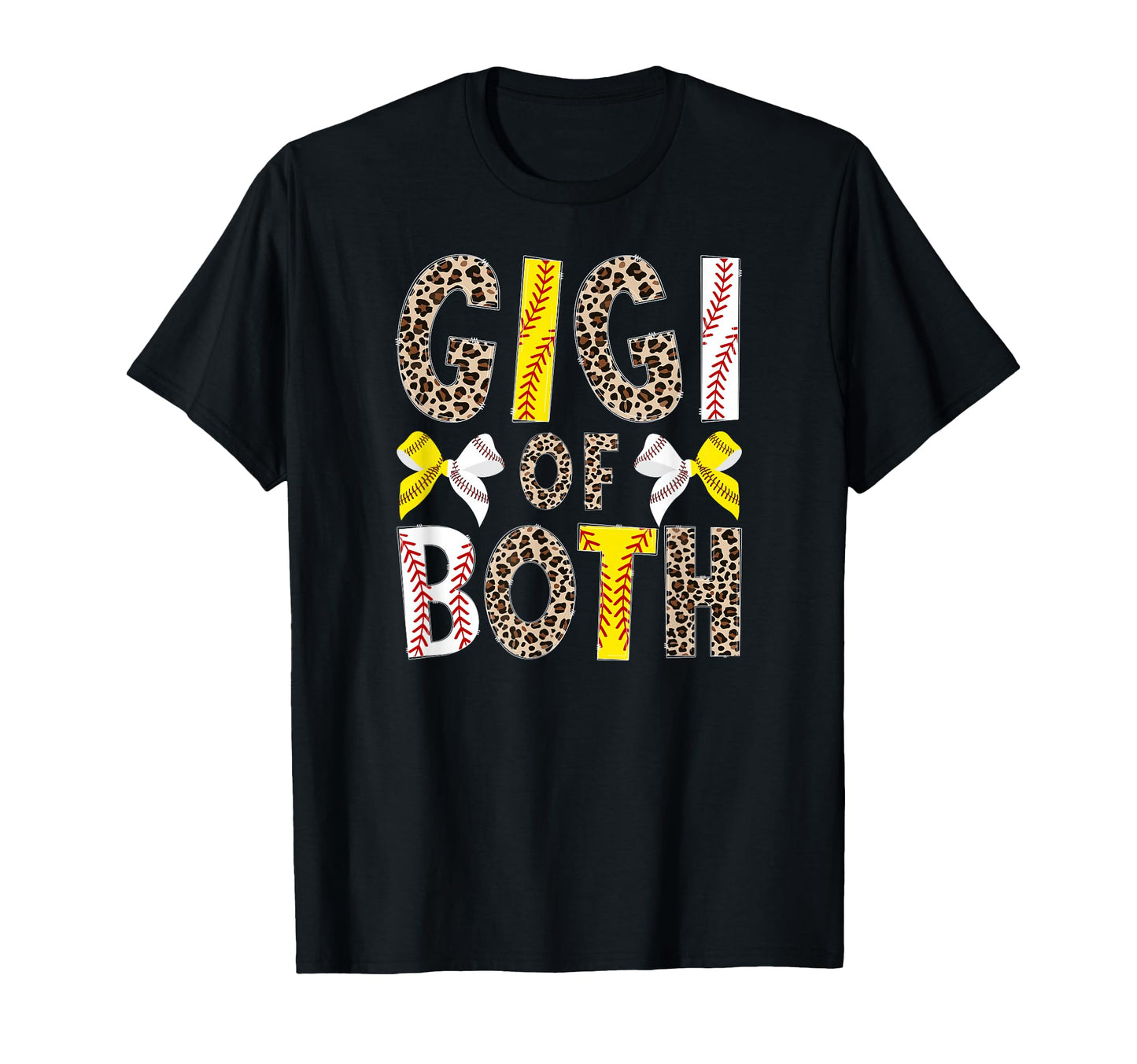 Gigi Both Leopard Softball T-Shirt - Fun Novelty Design for Adults - T-Shirt, Sweatshirt, Hoodie