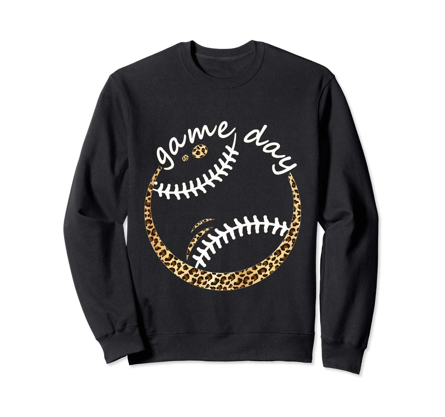Leopard Baseball Game Day Mom Sweatshirt - Aesthetic Graphic for Adults - T-Shirt, Sweatshirt, Hoodie