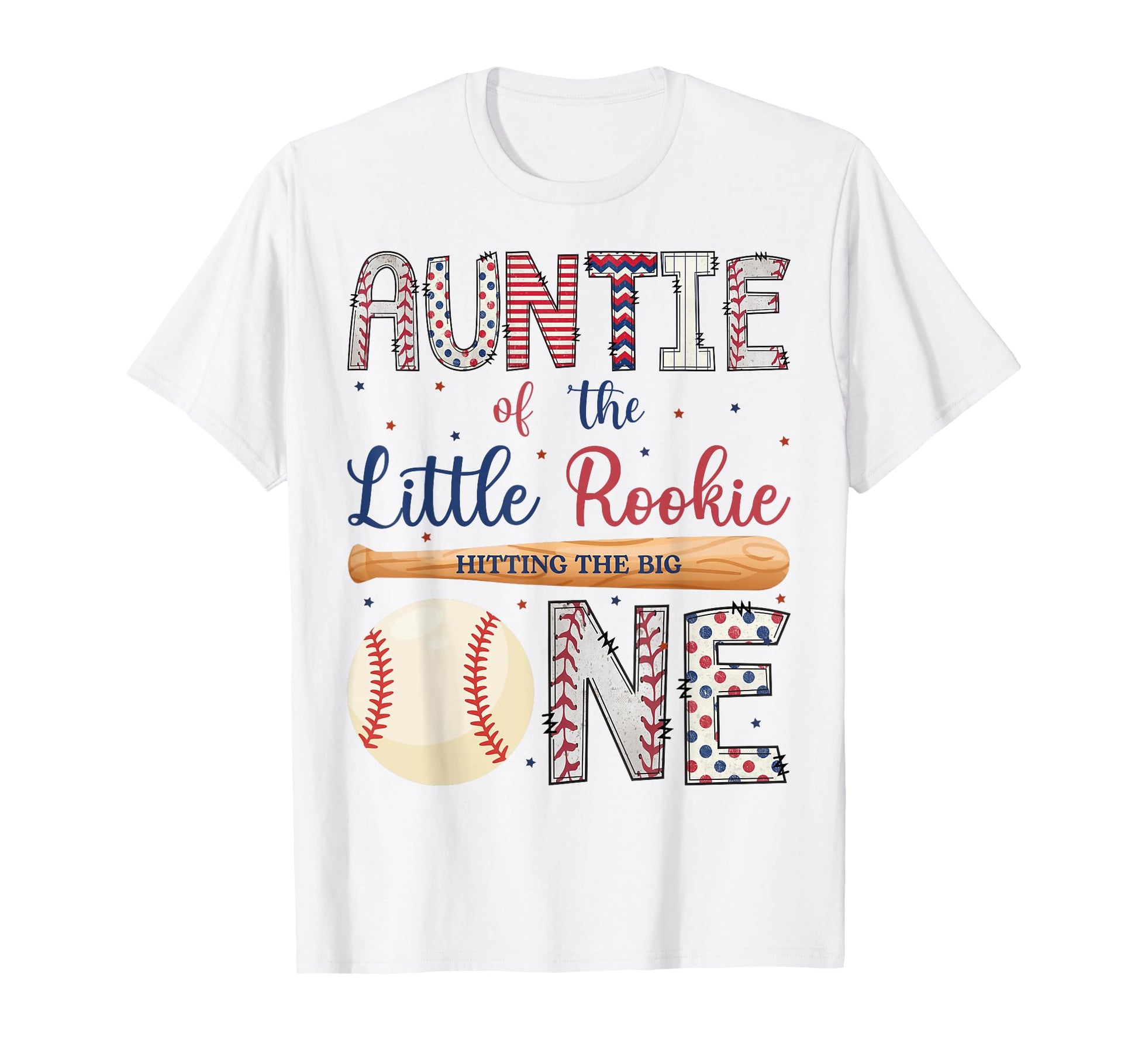 Auntie One Little Rookie Baseball T-Shirt - Aesthetic Graphic Men Women - T-Shirt, Sweatshirt, Hoodie