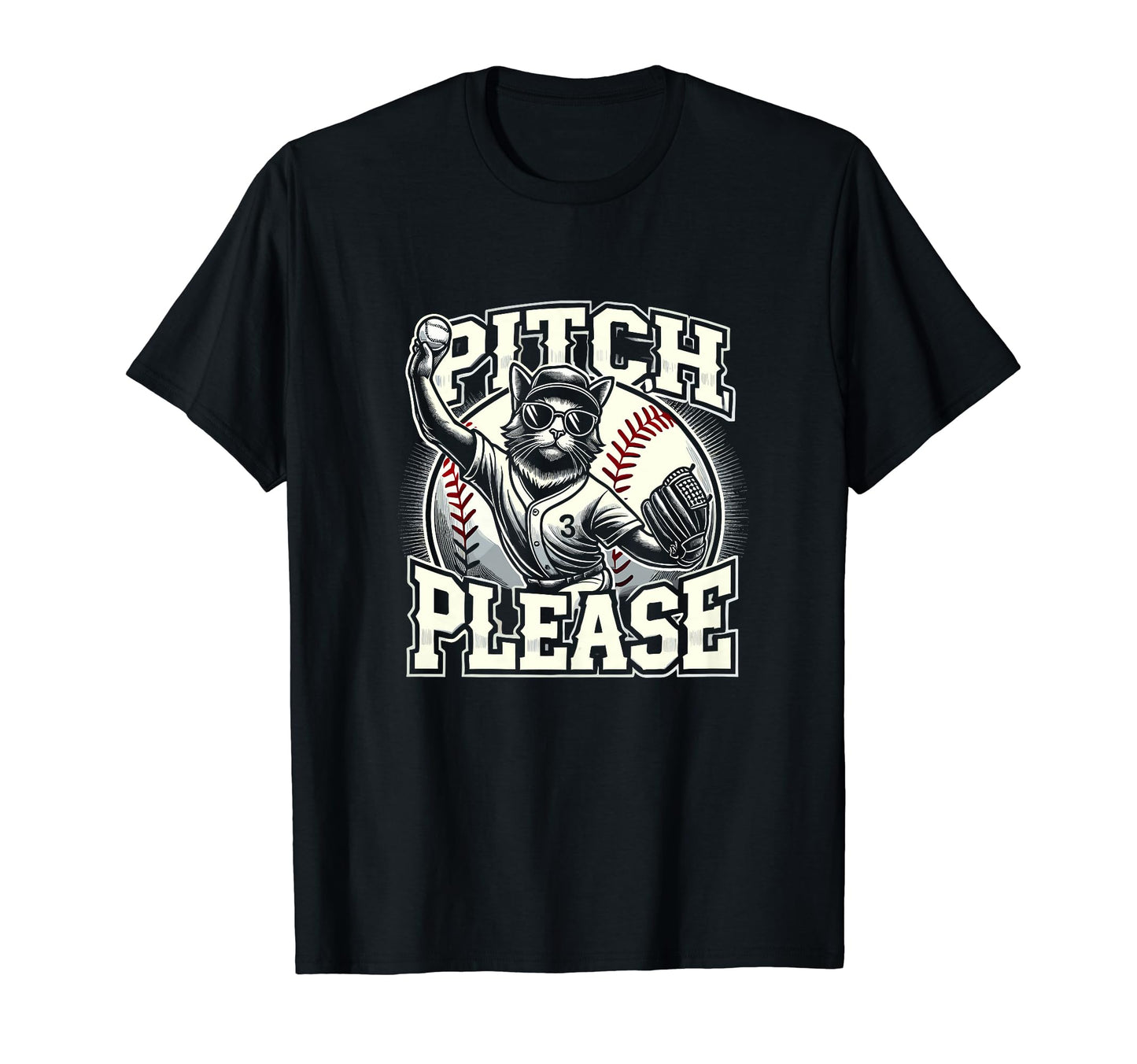 Pitching Baseball Player Cat Pitch T-Shirt - Aesthetic Graphic Men Women - T-Shirt, Sweatshirt, Hoodie