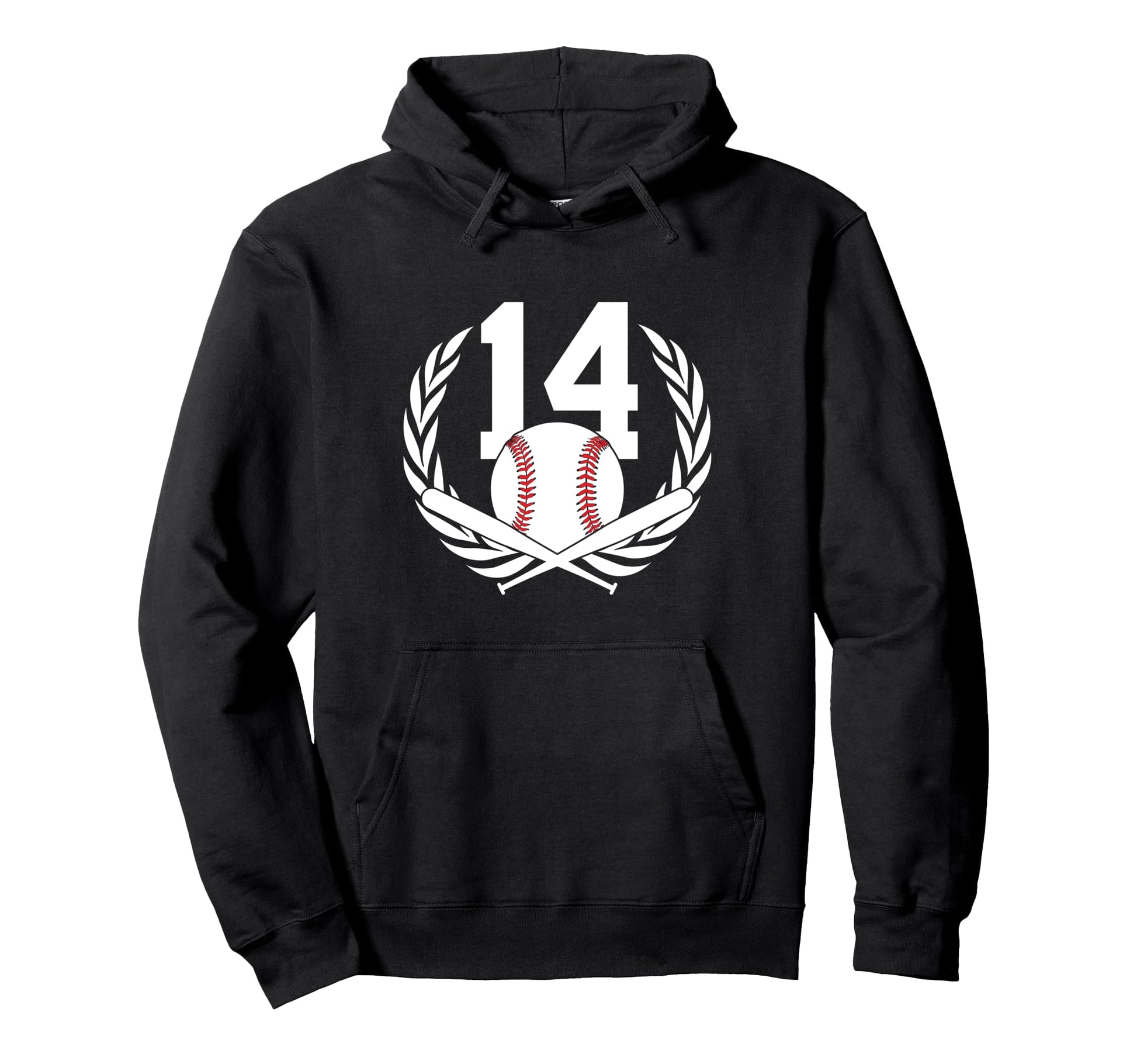 14 Years Number 14 Baseball 14Th Hoodie - Fun Novelty Design for Adults - T-Shirt, Sweatshirt, Hoodie