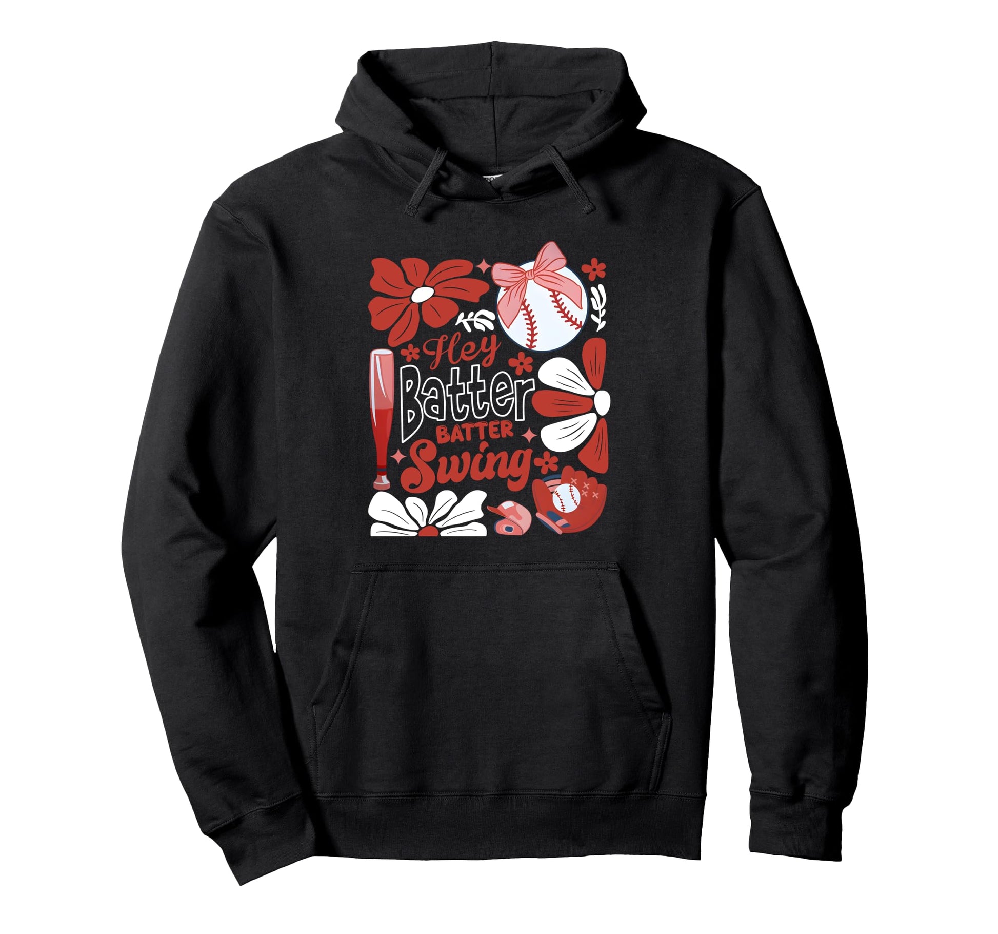 Softball Batter Batter Swing Boho Hoodie - Fun Novelty Design Unisex - T-Shirt, Sweatshirt, Hoodie