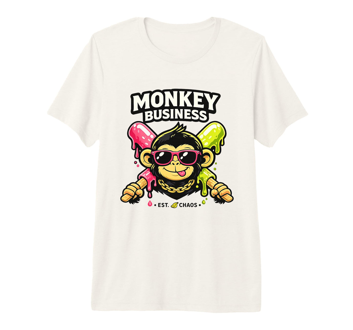 Funny Monkey Sunglasses Party Cartoon T-Shirt - Unique Graphic for Adults - T-Shirt, Sweatshirt, Hoodie