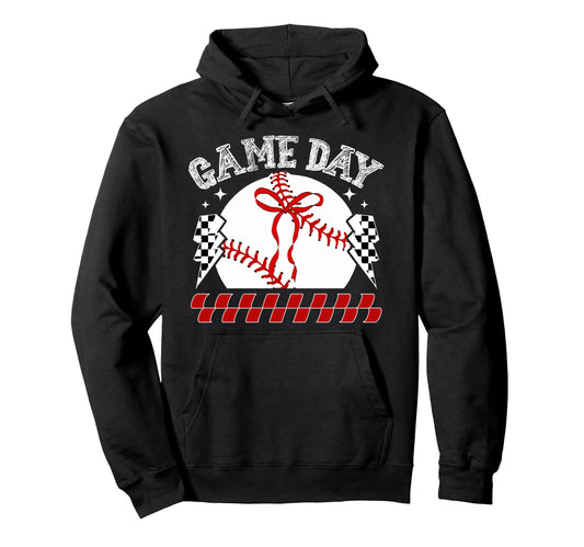 Baseball Game Day Coquette Game Hoodie - Casual Everyday Wear for Adults - T-Shirt, Sweatshirt, Hoodie