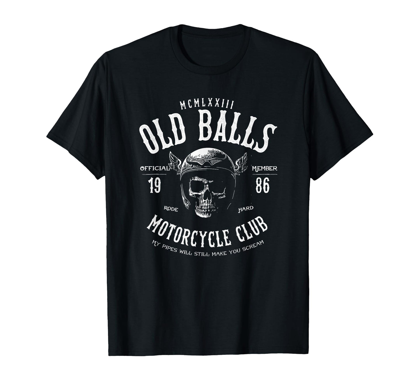 Old Balls Motorcycle Club Est 1986 T-Shirt - Trendy Graphic for Adults - T-Shirt, Sweatshirt, Hoodie