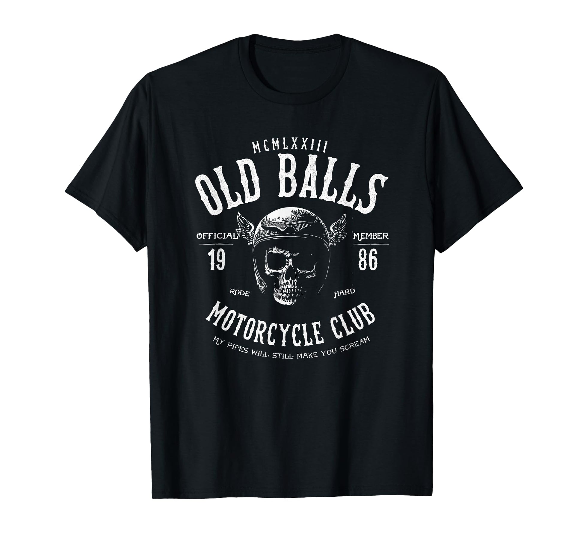 Old Balls Motorcycle Club Est 1986 T-Shirt - Trendy Graphic for Adults - T-Shirt, Sweatshirt, Hoodie