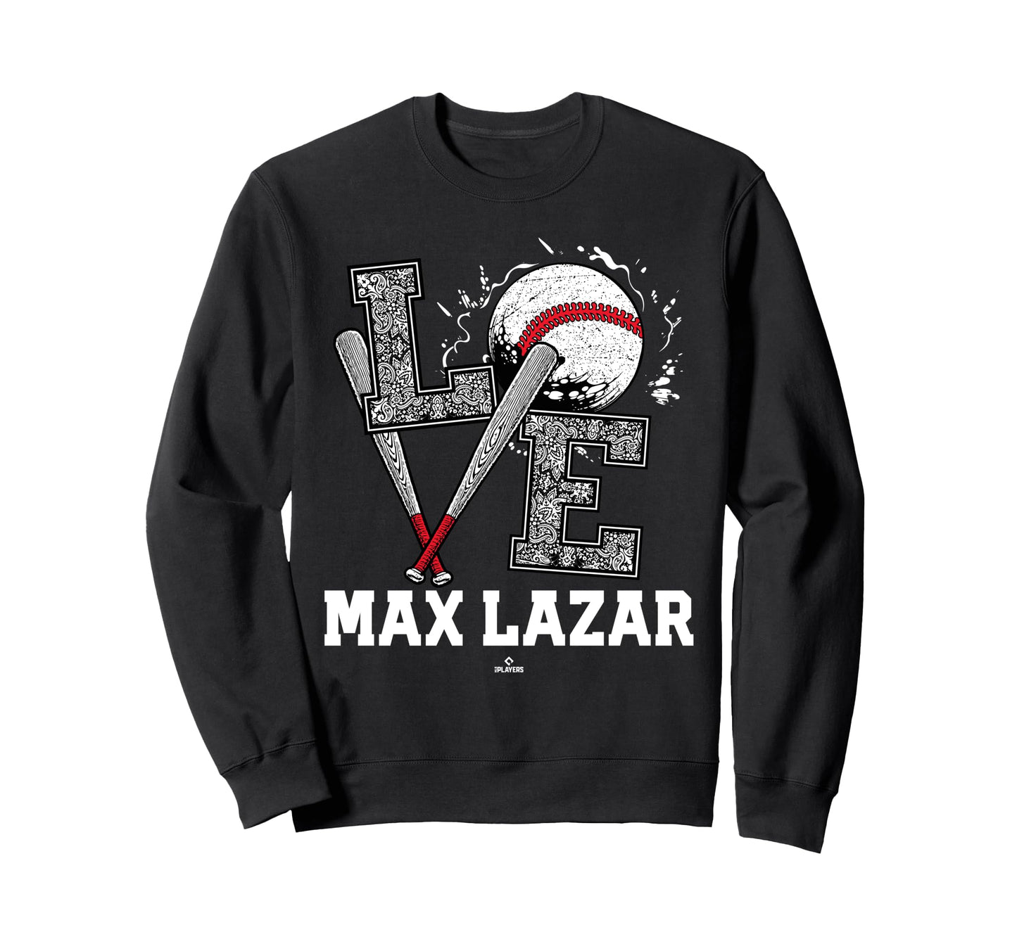 Distressed Baseball Love Max Lazar Sweatshirt - Aesthetic Graphic Unisex - T-Shirt, Sweatshirt, Hoodie