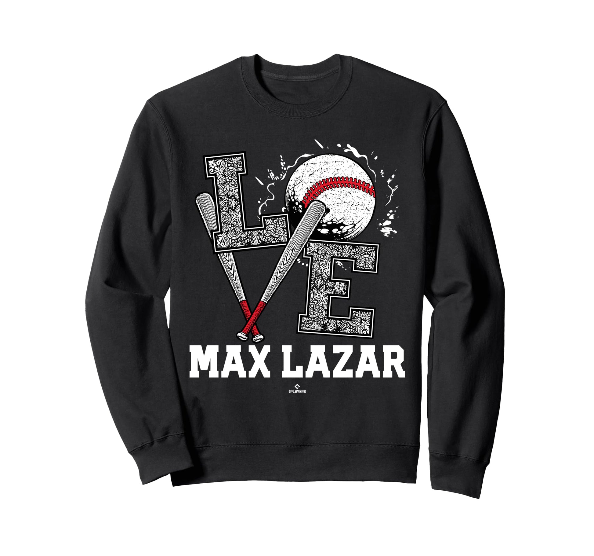 Distressed Baseball Love Max Lazar Sweatshirt - Aesthetic Graphic Unisex - T-Shirt, Sweatshirt, Hoodie