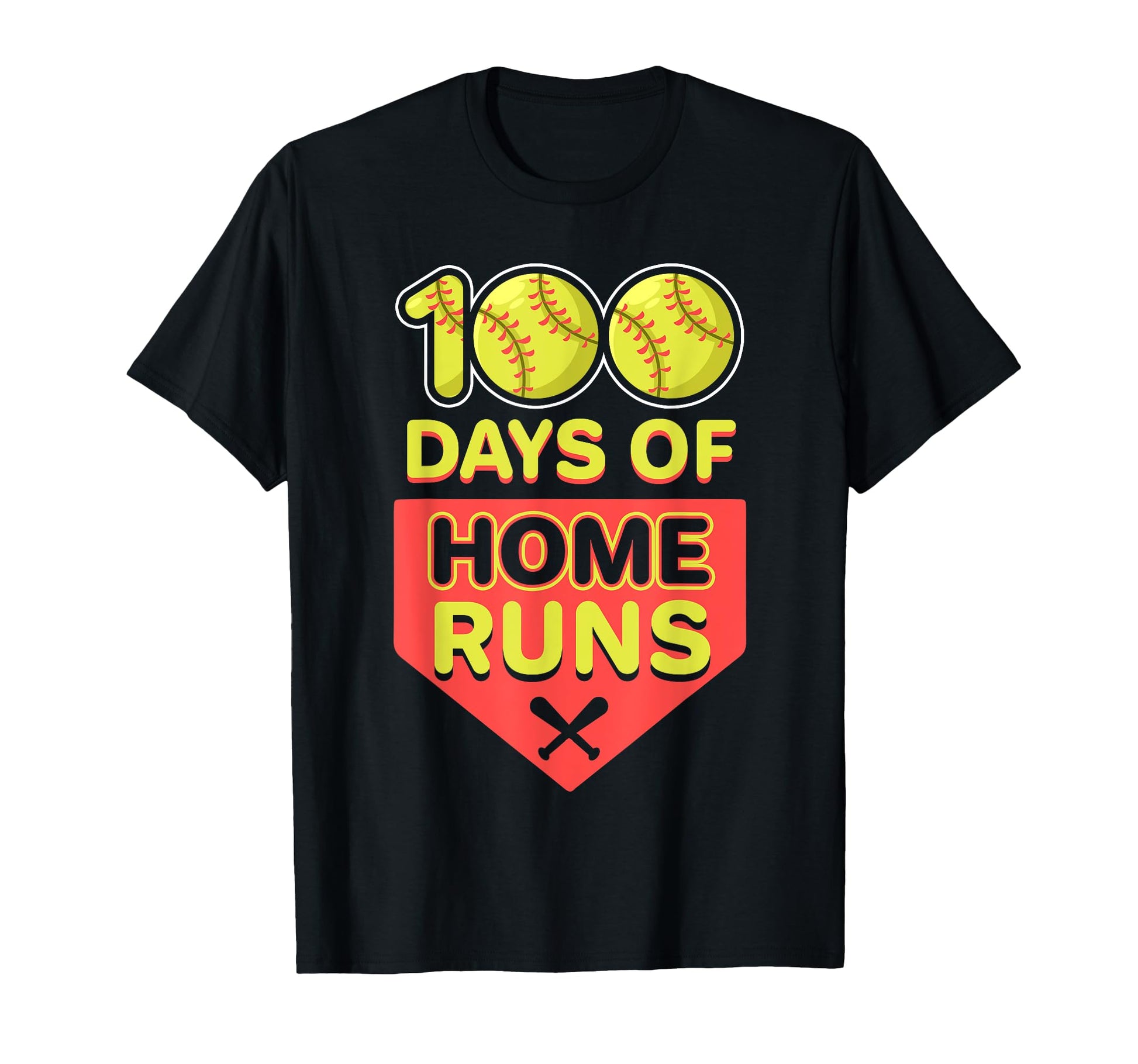 100 Days Home Runs Softball Player T-Shirt - Unique Graphic for Adults - T-Shirt, Sweatshirt, Hoodie