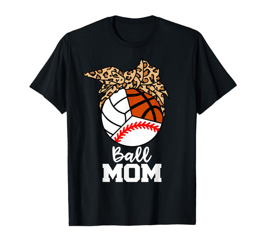 Ball Mom Funny Baseball Volleyball T-Shirt - Trendy Graphic for Adults - T-Shirt, Sweatshirt, Hoodie