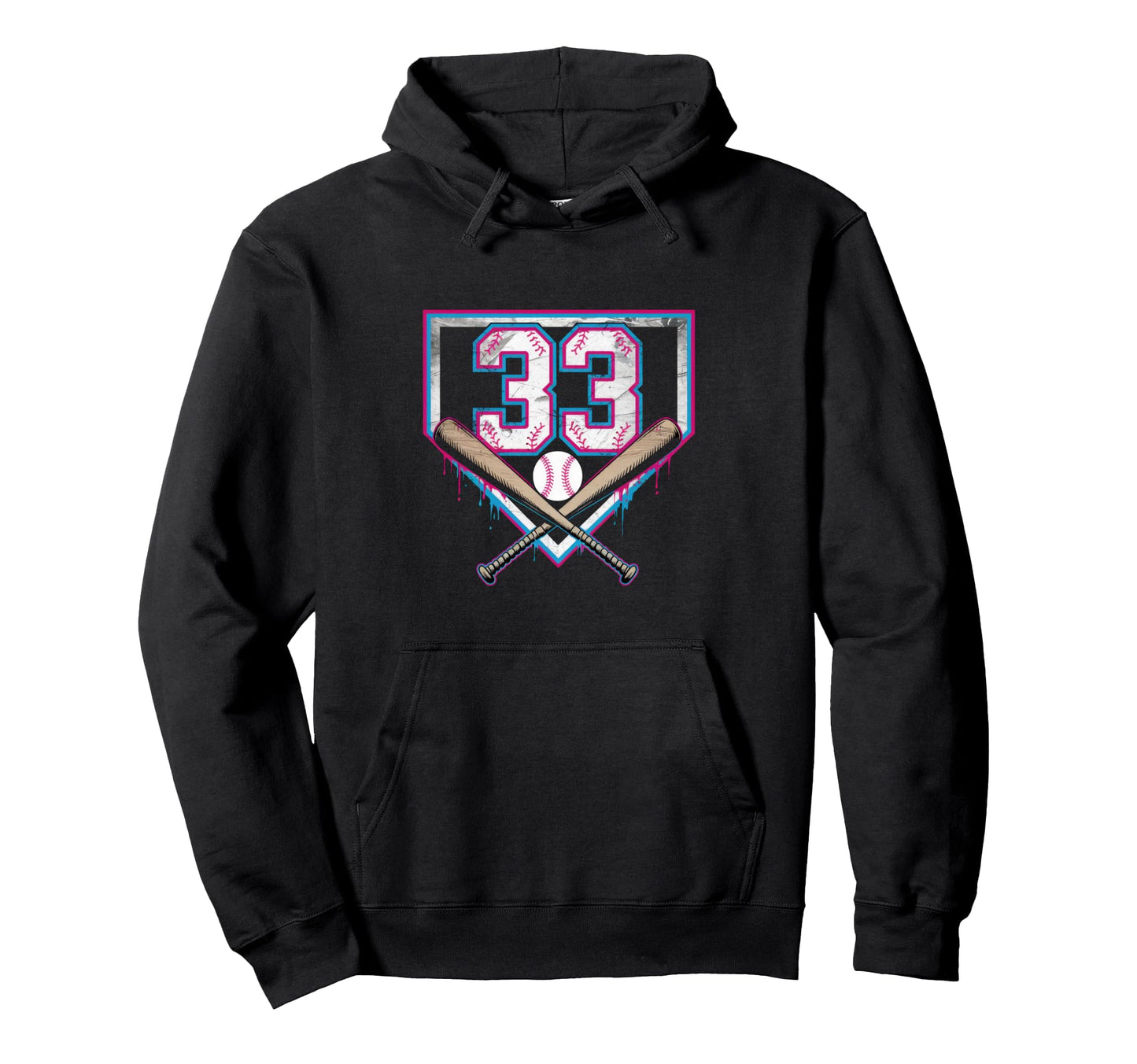 Baseball Home Ice Cream 33Th Birthday Hoodie - Streetwear Style Men Women - T-Shirt, Sweatshirt, Hoodie