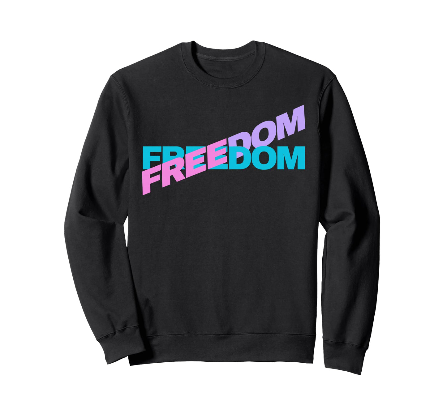 Freedom Typography Patriotic Sweatshirt - Unique Graphic for Adults - T-Shirt, Sweatshirt, Hoodie