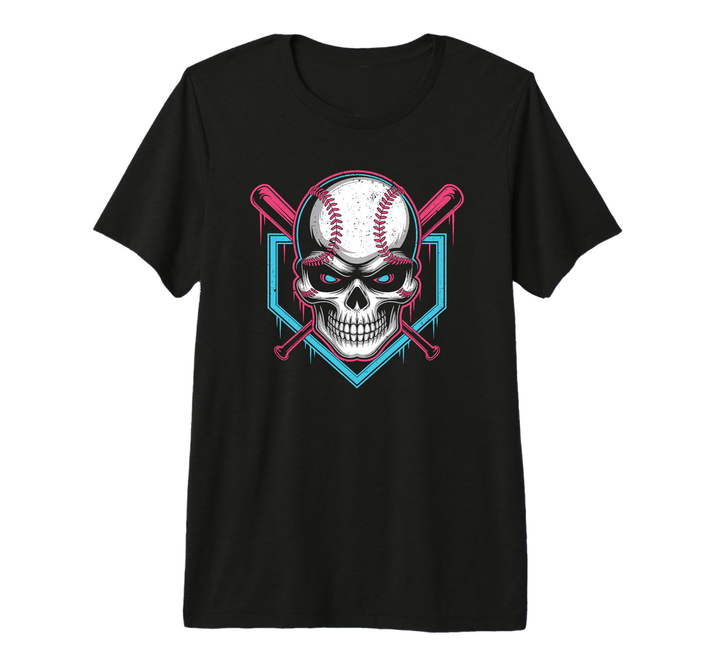 Respect Drip Baseball Skull Crossed T-Shirt - Unique Graphic Men Women - T-Shirt, Sweatshirt, Hoodie
