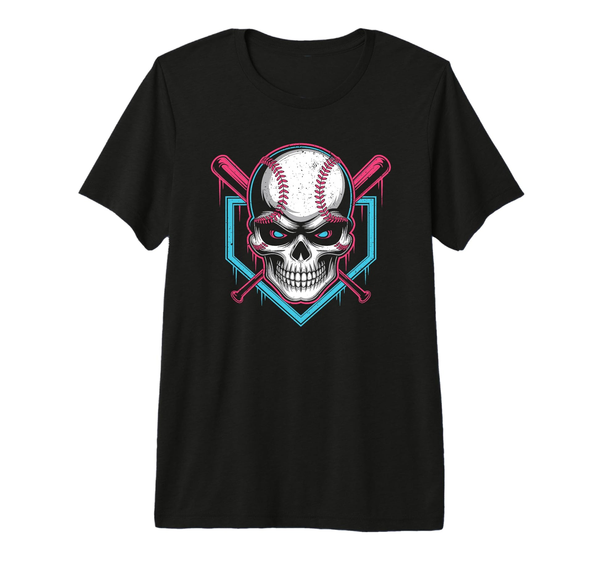 Respect Drip Baseball Skull Crossed T-Shirt - Unique Graphic Men Women - T-Shirt, Sweatshirt, Hoodie