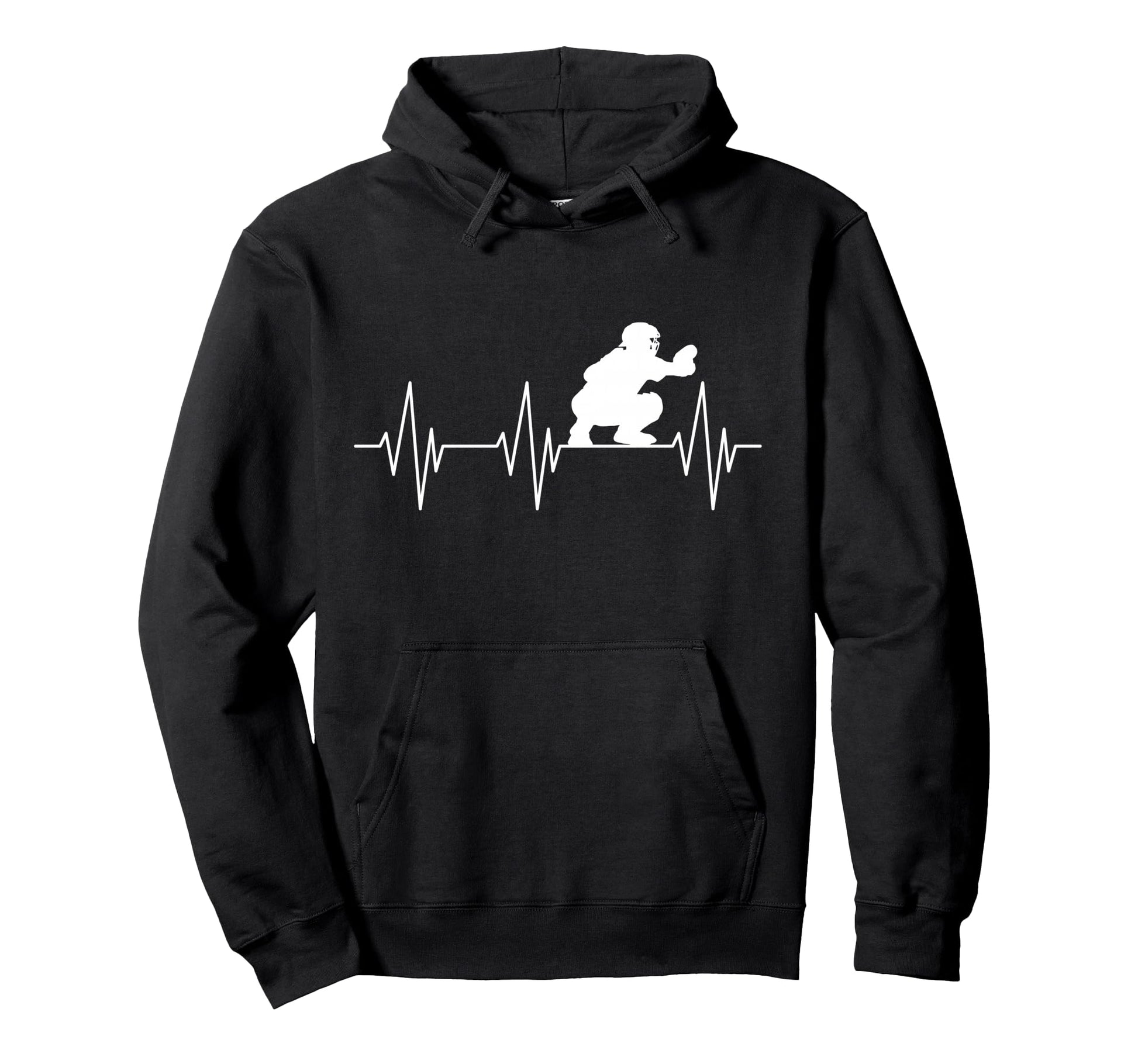 Baseball Catcher Player Ecg Baseball Hoodie - Streetwear Style Unisex - T-Shirt, Sweatshirt, Hoodie