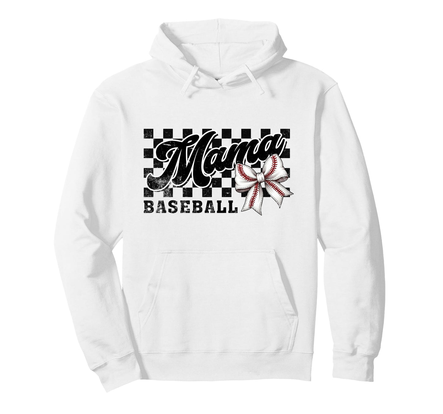 Baseball Mama Game Day Coquette Bow Hoodie - Aesthetic Graphic Men Women - T-Shirt, Sweatshirt, Hoodie