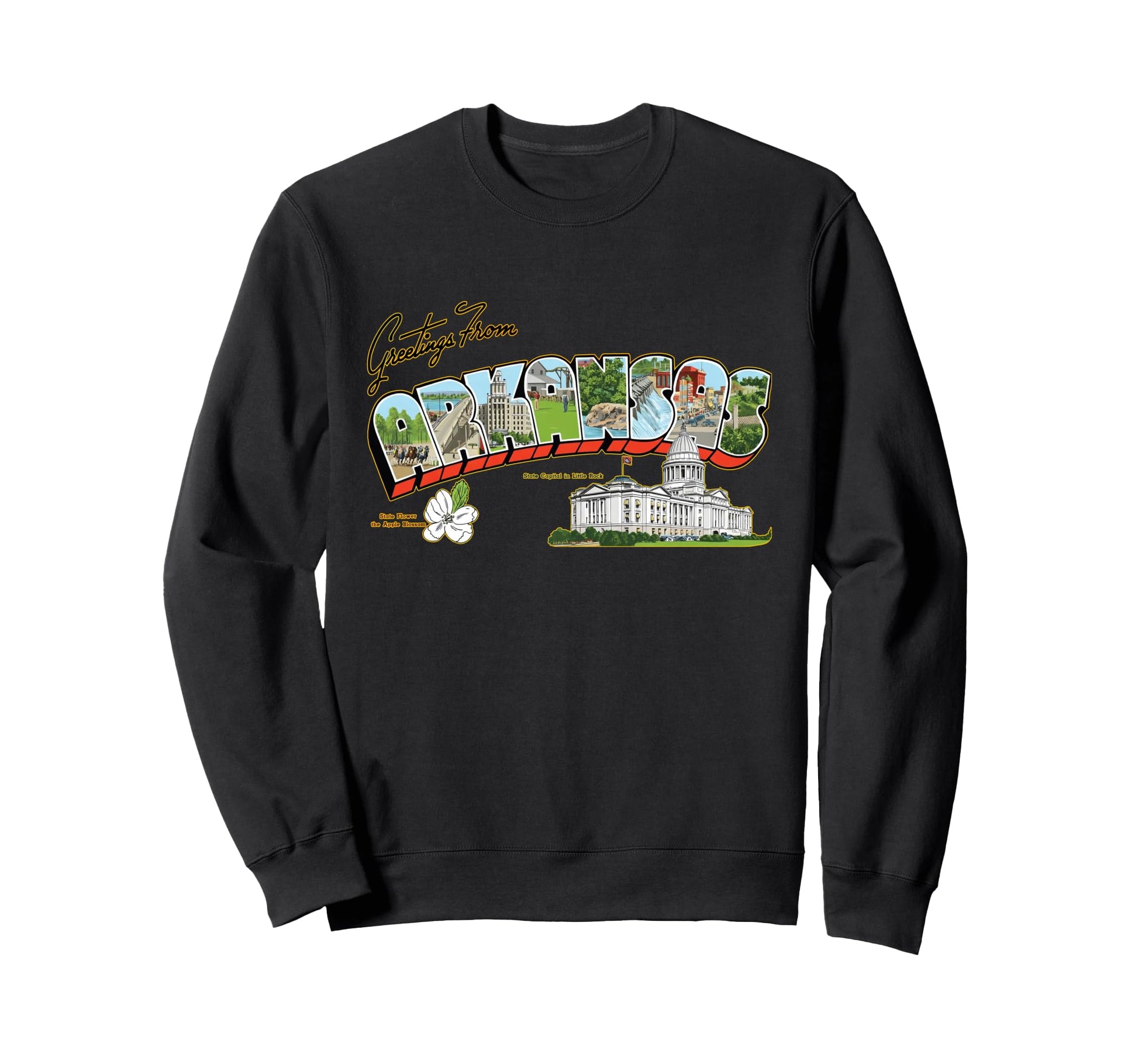 Greetings From Arkansas Postcard Sweatshirt - Streetwear Style Unisex - T-Shirt, Sweatshirt, Hoodie