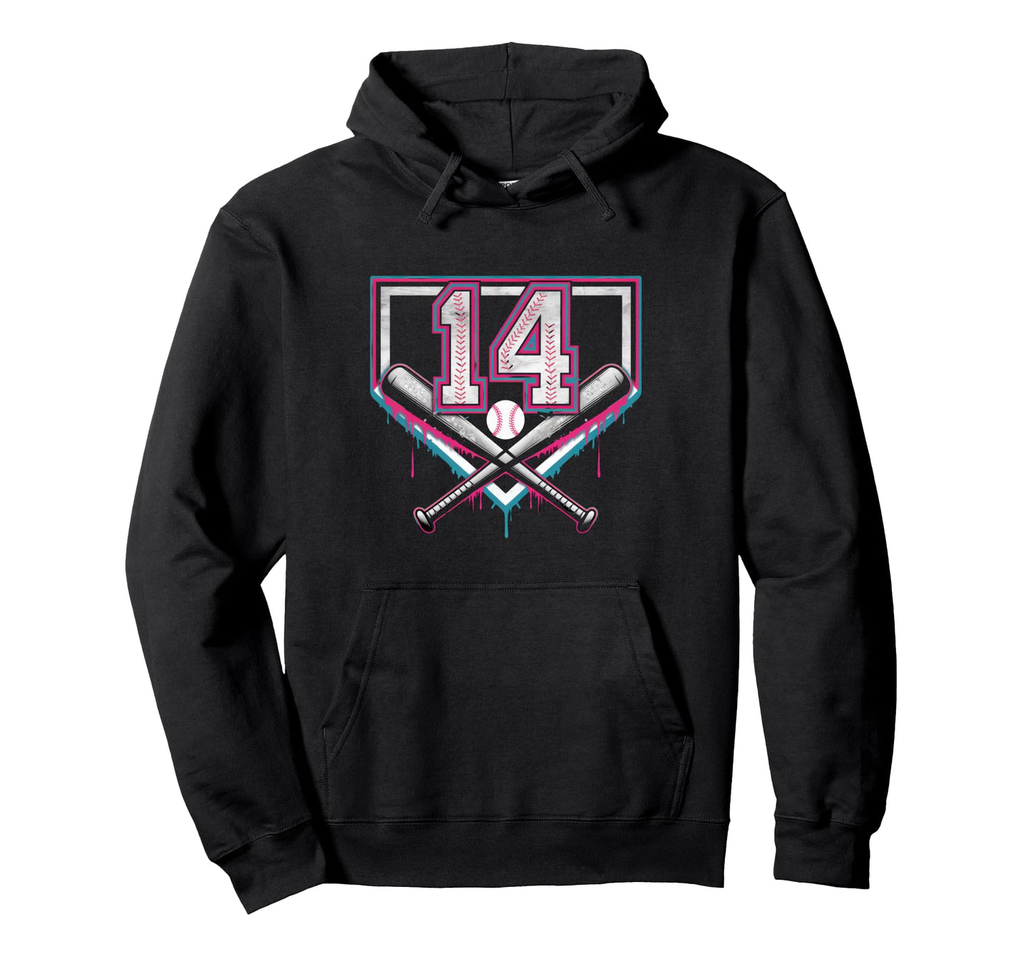 14Th Birthday Baseball Home Ice Cream Hoodie - Streetwear Style for Adults - T-Shirt, Sweatshirt, Hoodie