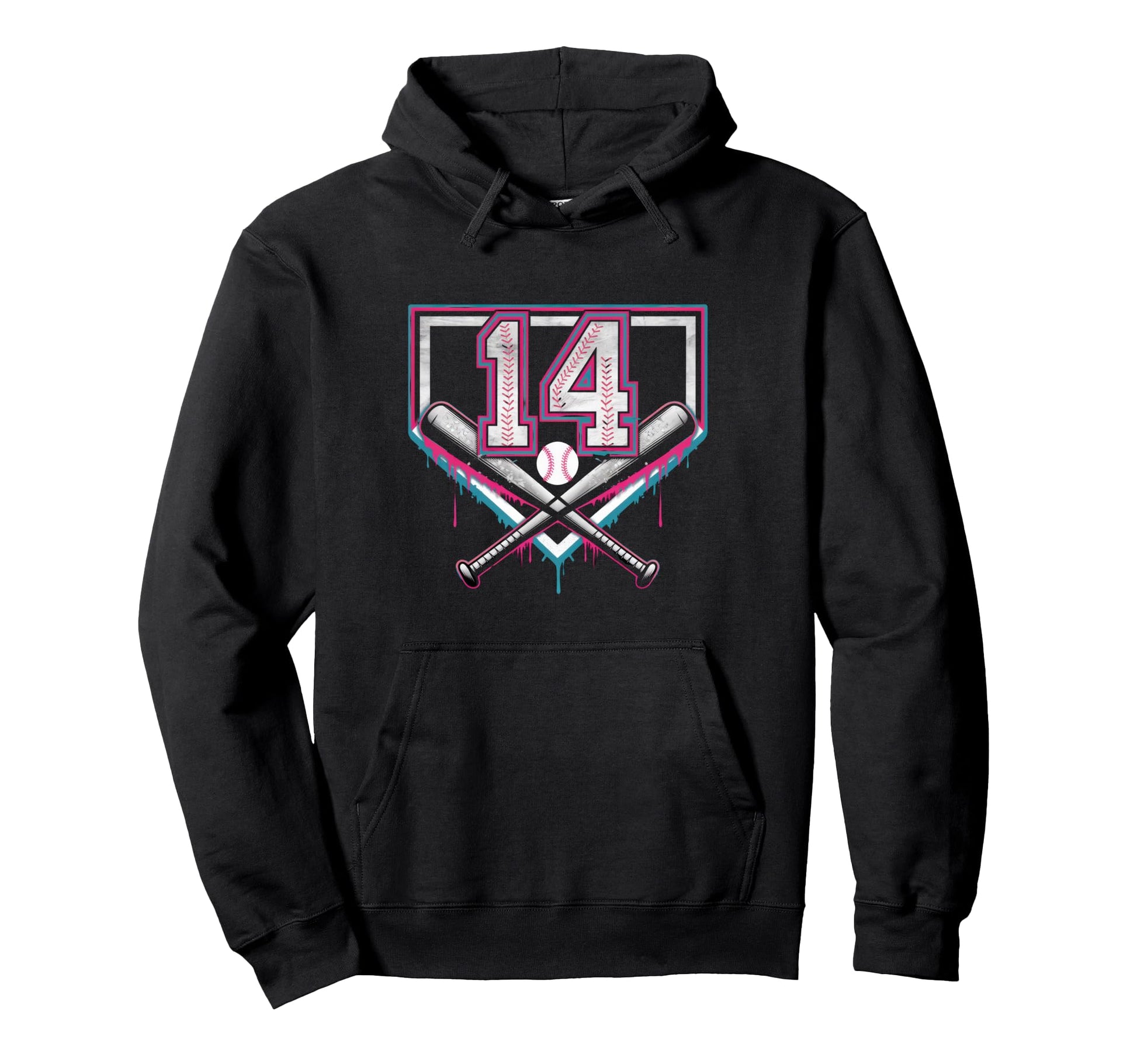 14Th Birthday Baseball Home Ice Cream Hoodie - Streetwear Style for Adults - T-Shirt, Sweatshirt, Hoodie