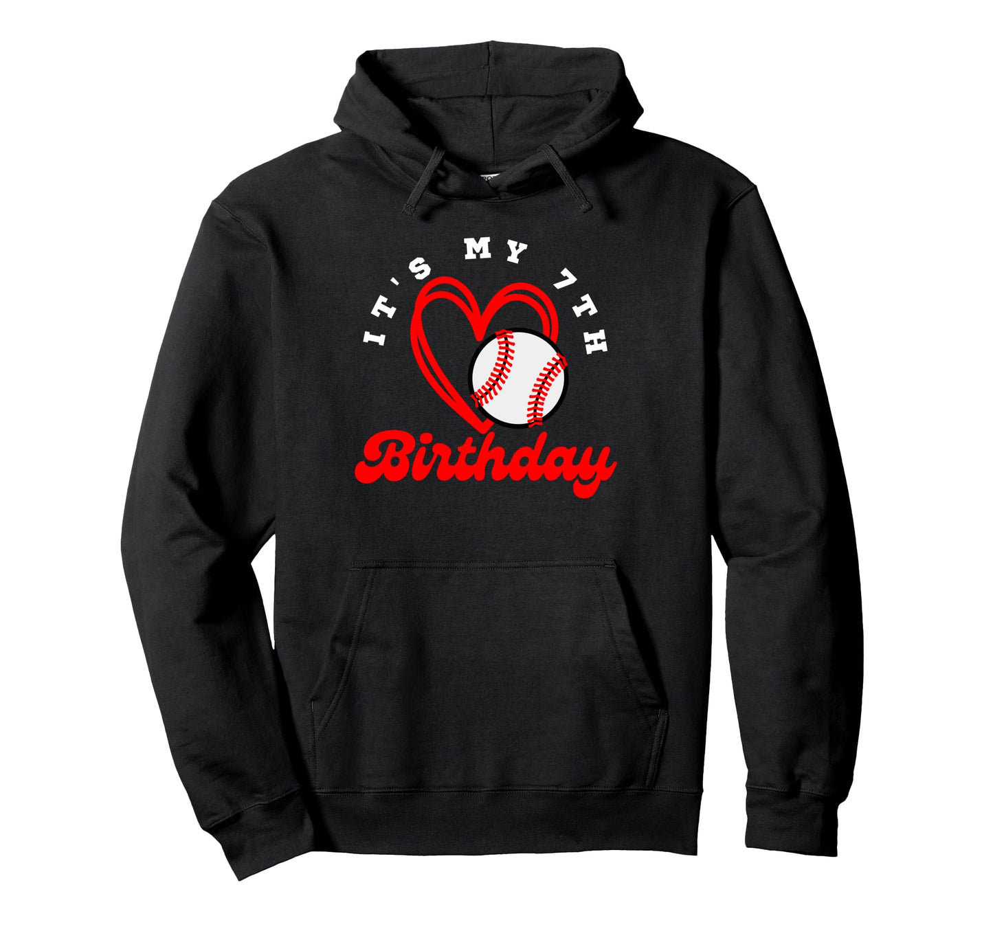 Its My 7Th Birthday Baseball Player Hoodie - Aesthetic Graphic for Adults - T-Shirt, Sweatshirt, Hoodie