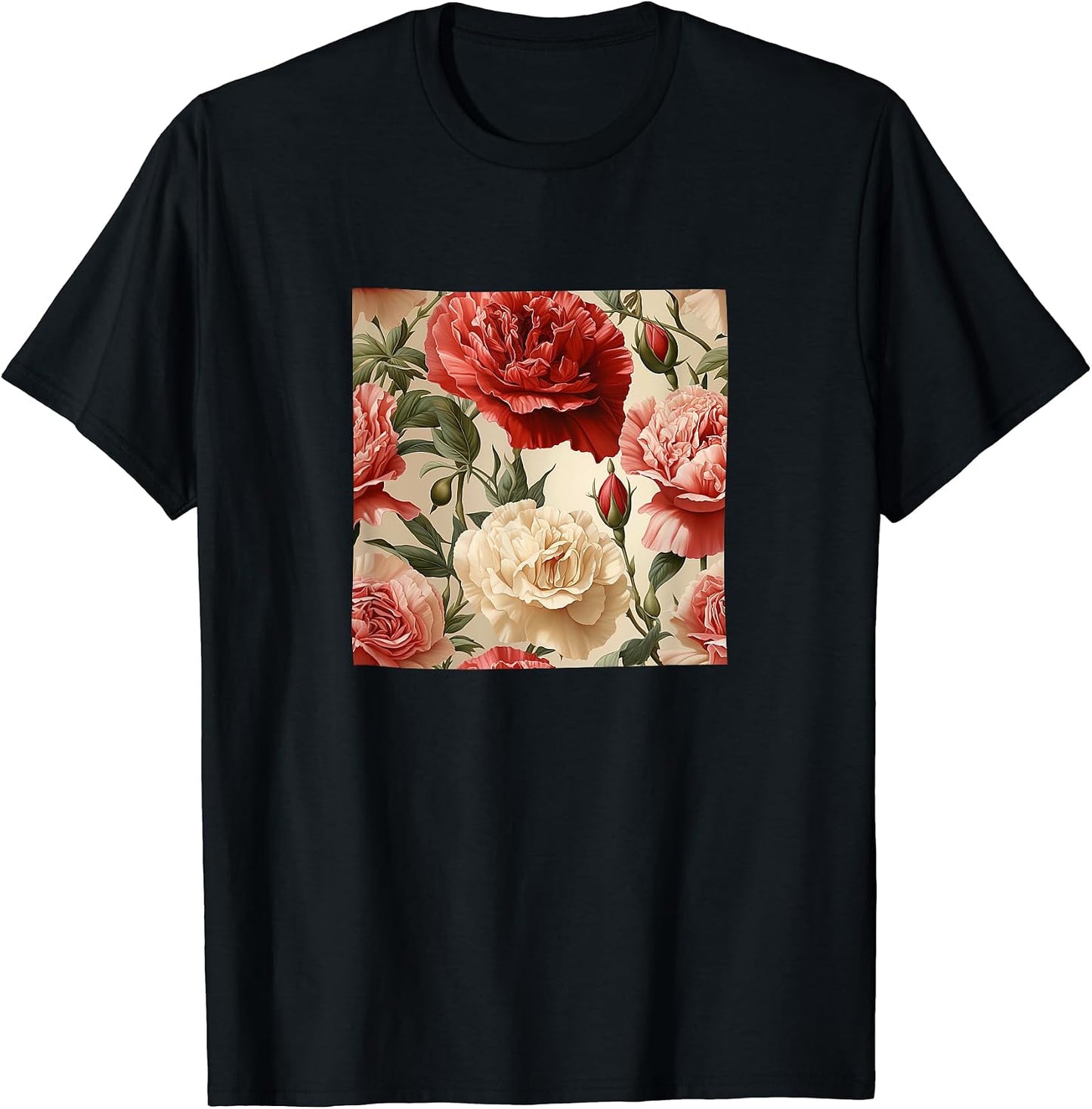 Carnation Watercolor Wildflower Merch - Adult & Kids T-Shirts, Sweatshirts & Hoodies apparel design preview 1