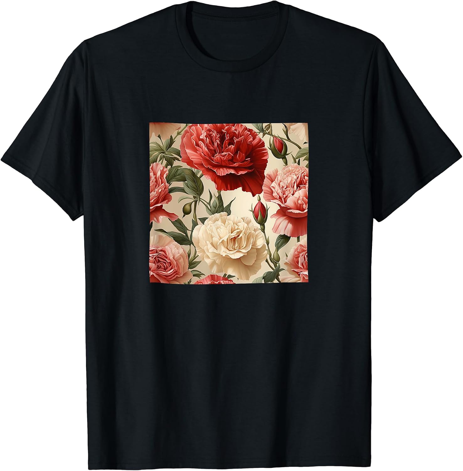 Carnation Watercolor Wildflower Merch - Adult & Kids T-Shirts, Sweatshirts & Hoodies apparel design preview 1
