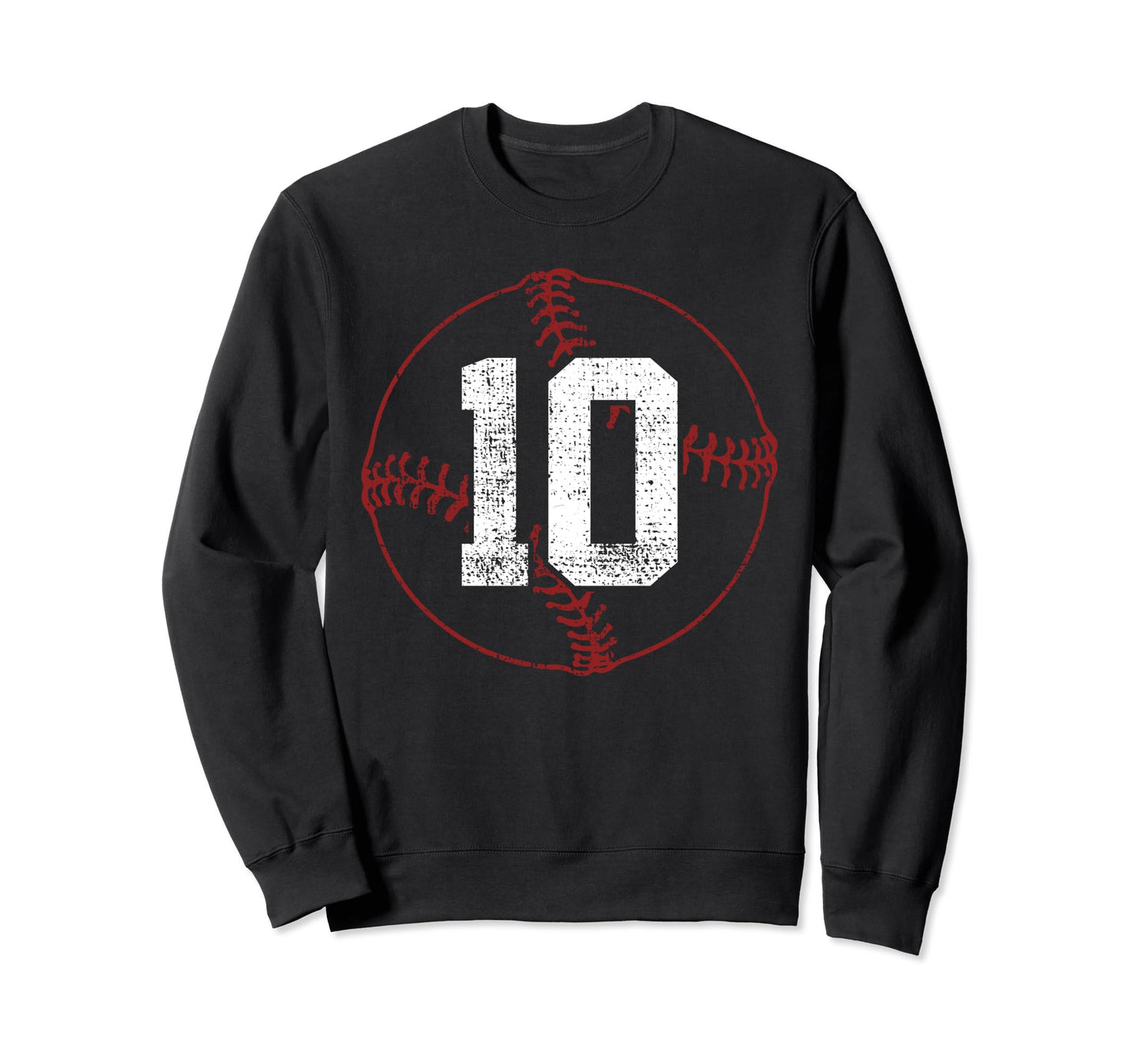 Baseball Number 10 Baseball Sweatshirt - Aesthetic Graphic Men Women - T-Shirt, Sweatshirt, Hoodie