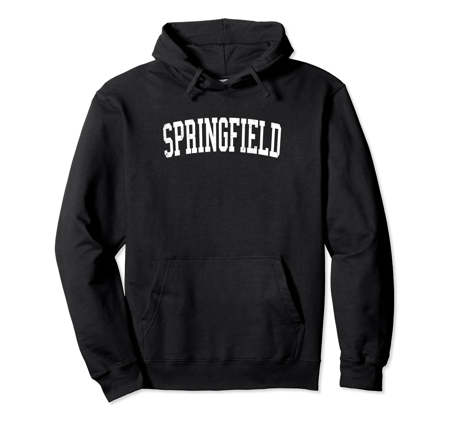 Springfield Ma Distressed White Varsity Hoodie - Unique Graphic Unisex - T-Shirt, Sweatshirt, Hoodie