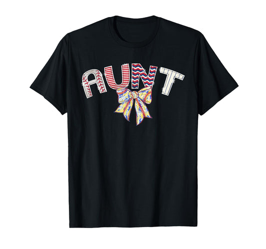 Baseball Aunt Coquette Bow Game T-Shirt - Fun Novelty Design for Adults - T-Shirt, Sweatshirt, Hoodie