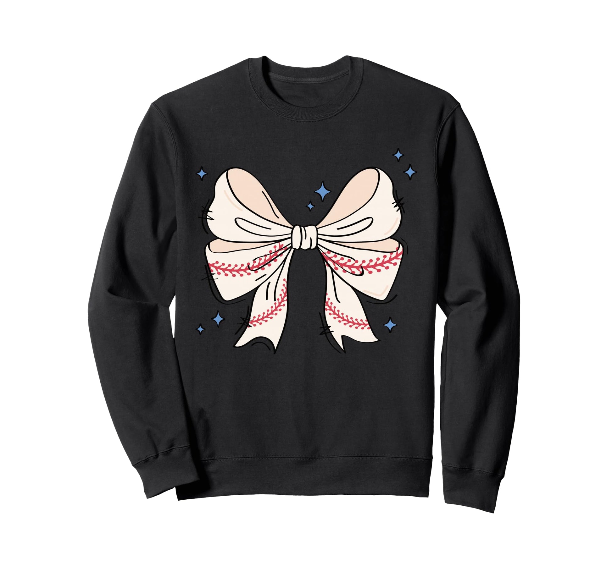 Baseball Bow Aesthetic Softball Sweatshirt - Trendy Graphic for Adults - T-Shirt, Sweatshirt, Hoodie