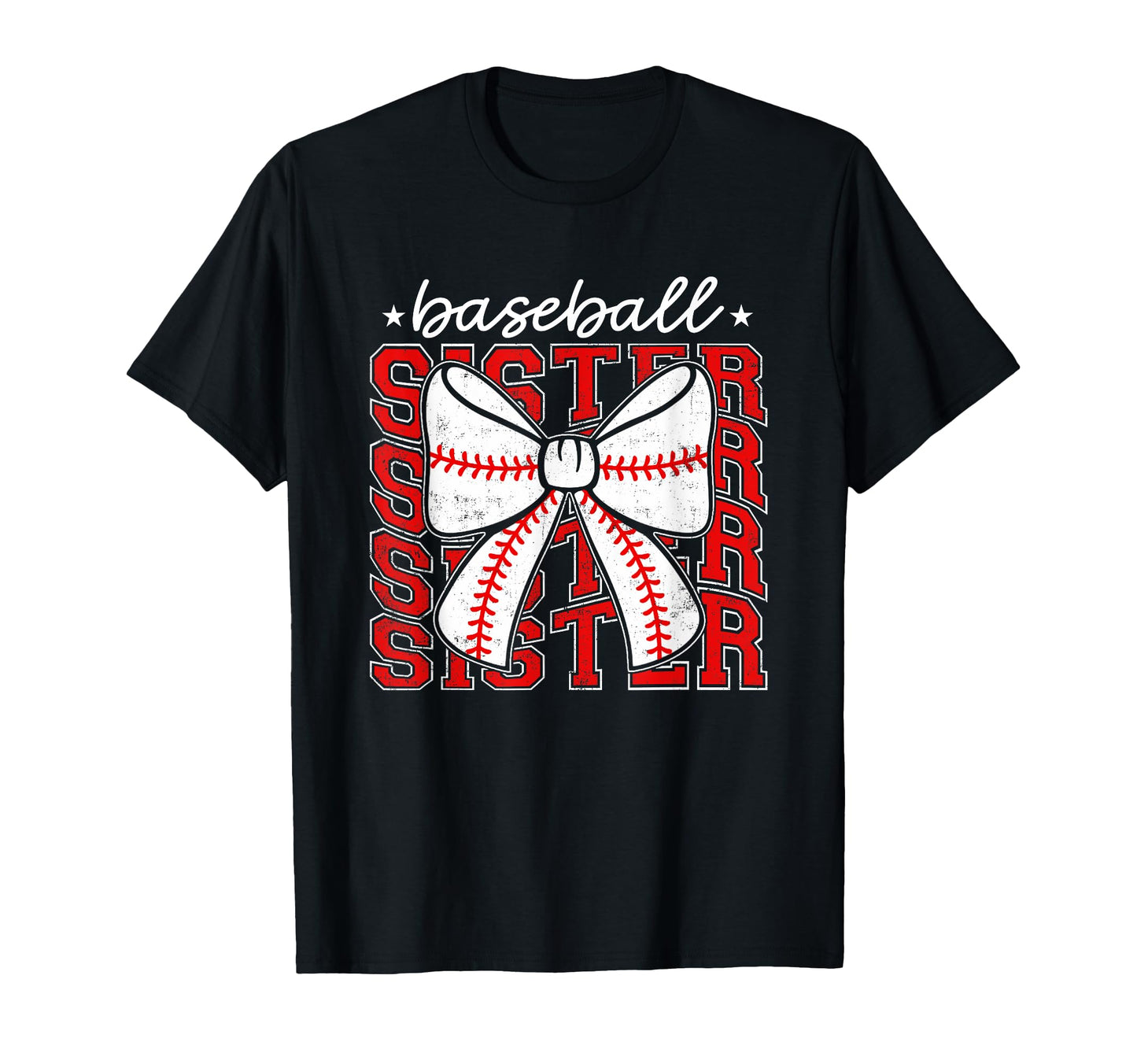 Baseball Sister Coquette Bow Sport T-Shirt - Minimalist Print Men Women - T-Shirt, Sweatshirt, Hoodie