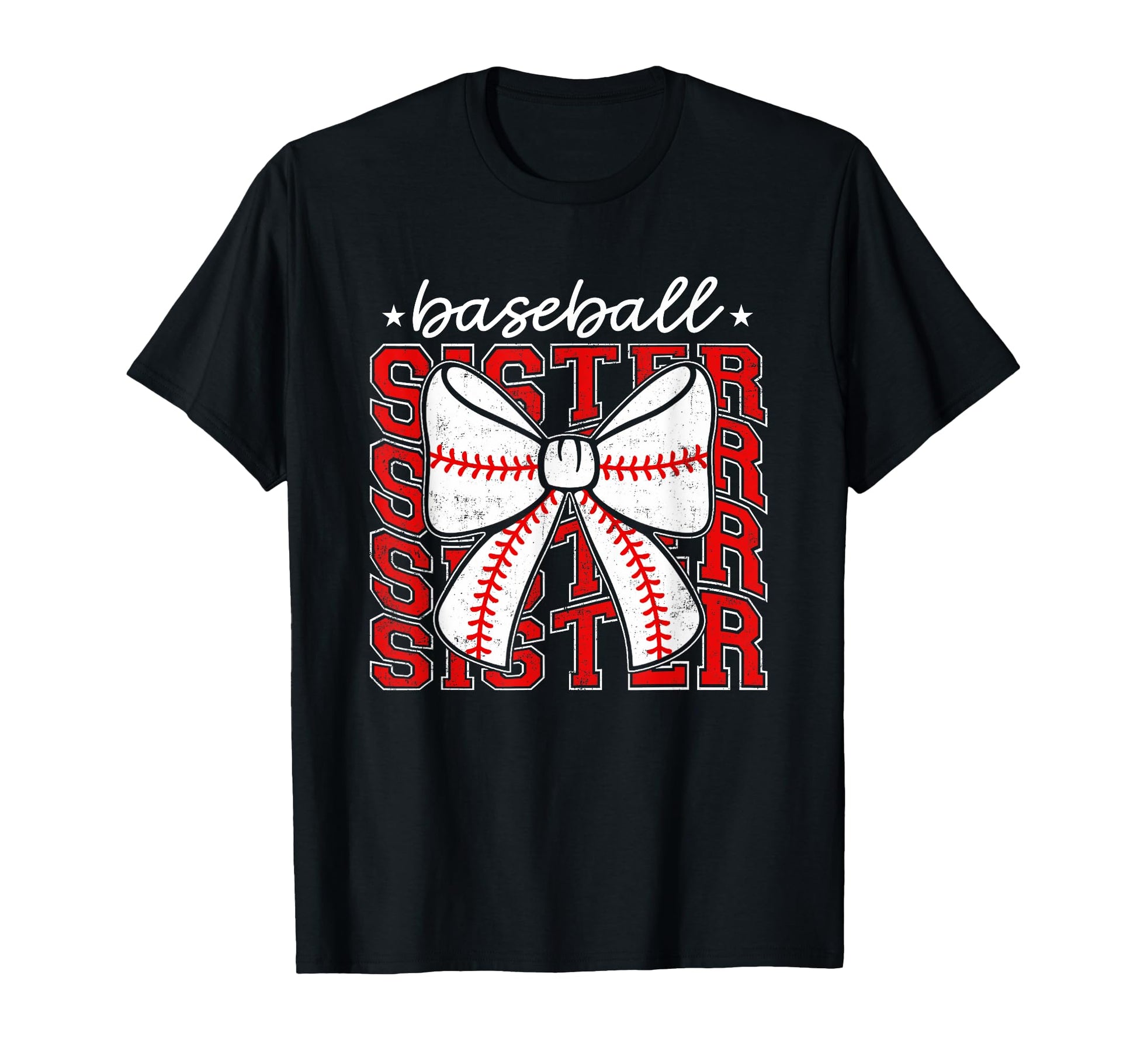Baseball Sister Coquette Bow Sport T-Shirt - Minimalist Print Men Women - T-Shirt, Sweatshirt, Hoodie