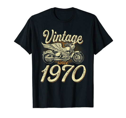 1970 Motorcycle Biker Funny 52Nd T-Shirt - Trendy Graphic for Adults - T-Shirt, Sweatshirt, Hoodie